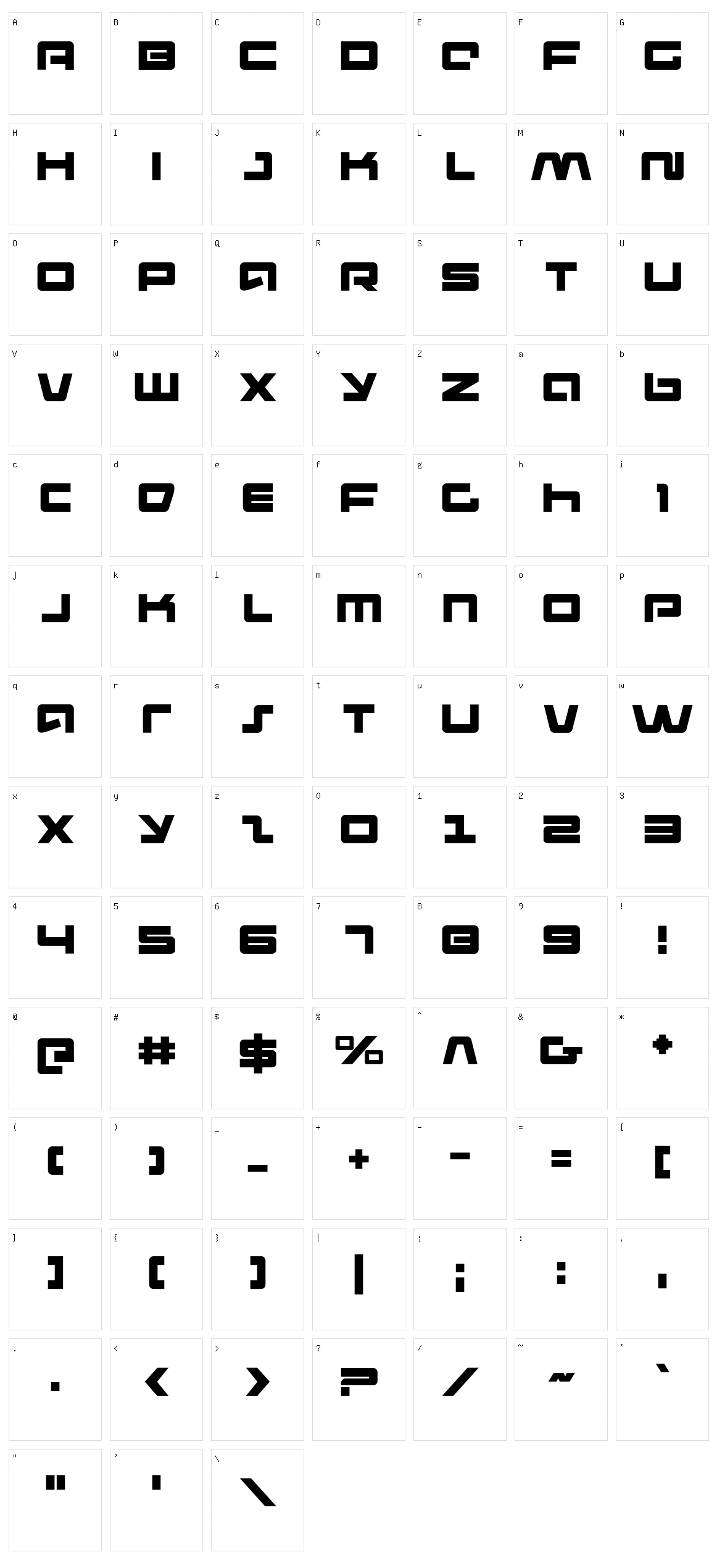 Pulse Rifle Character Set