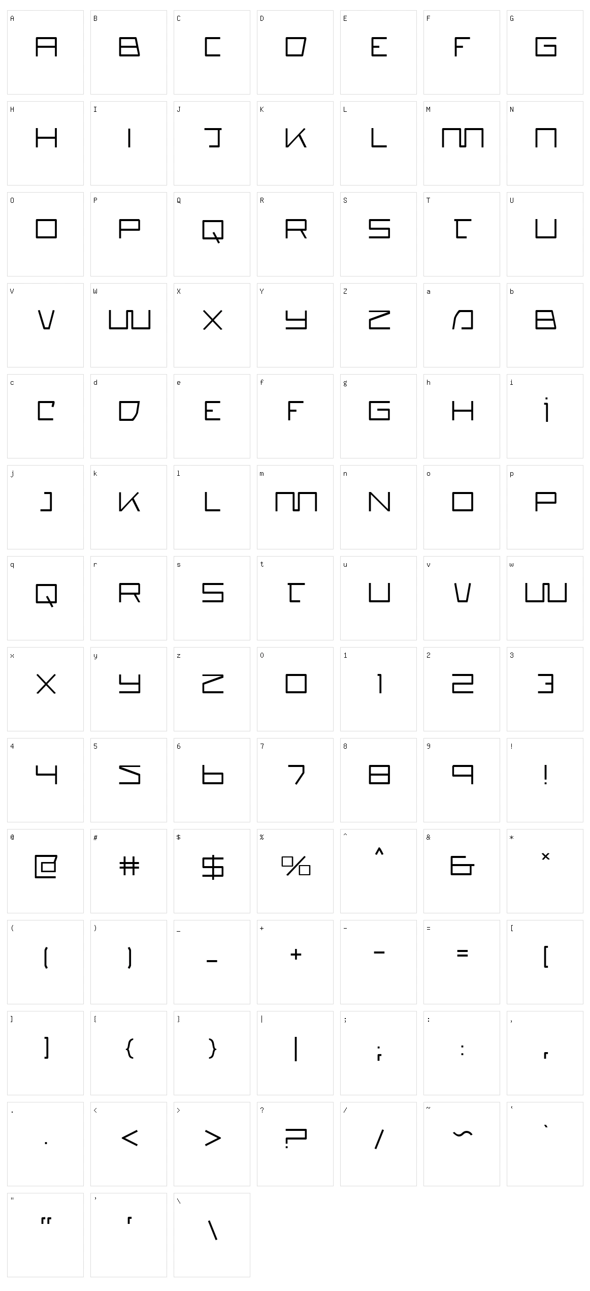 Quasitron Character Set