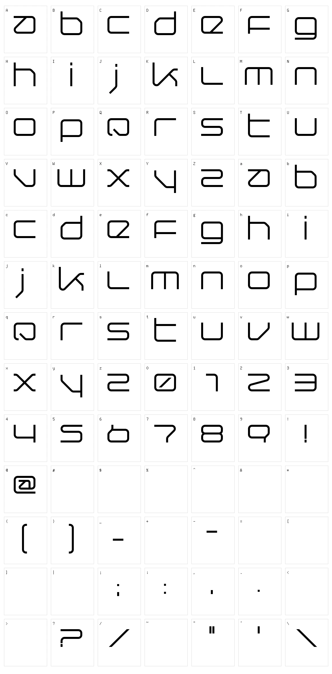 QuerRound Character Set