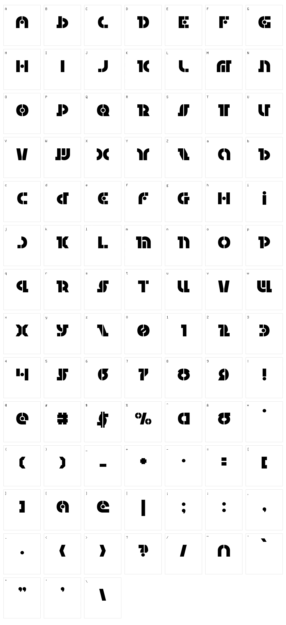 Questlok Character Set