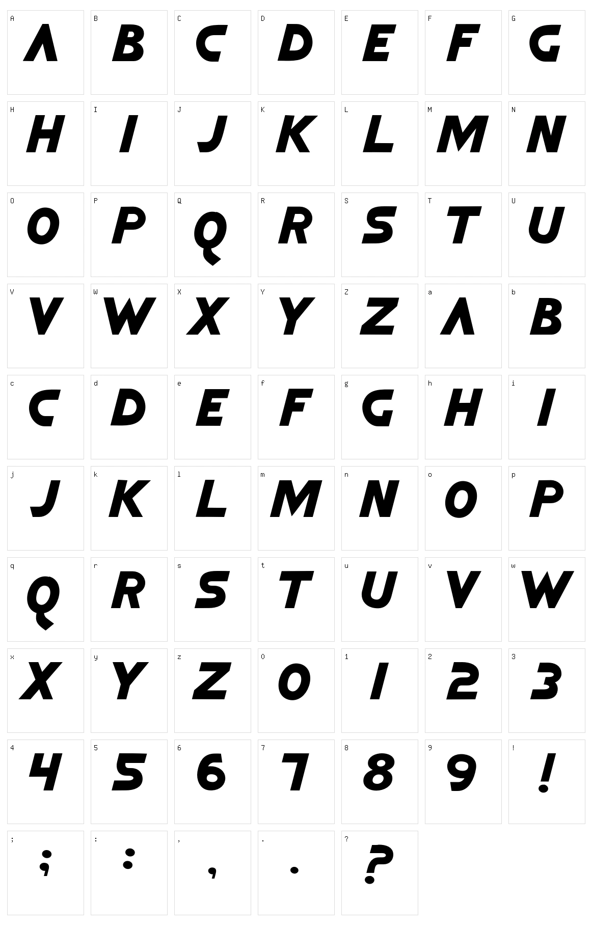 Quick Argani Character Set