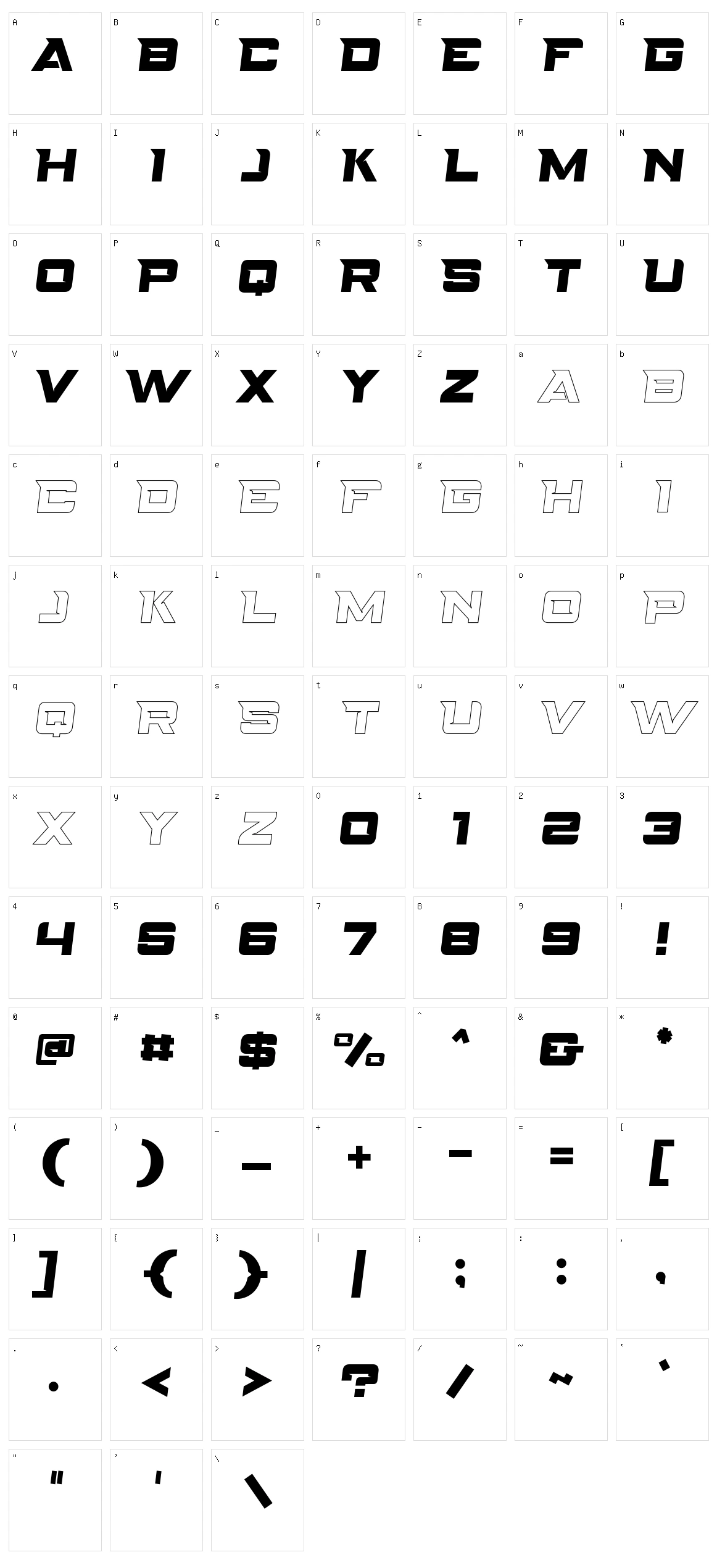 Quick Starter Character Set