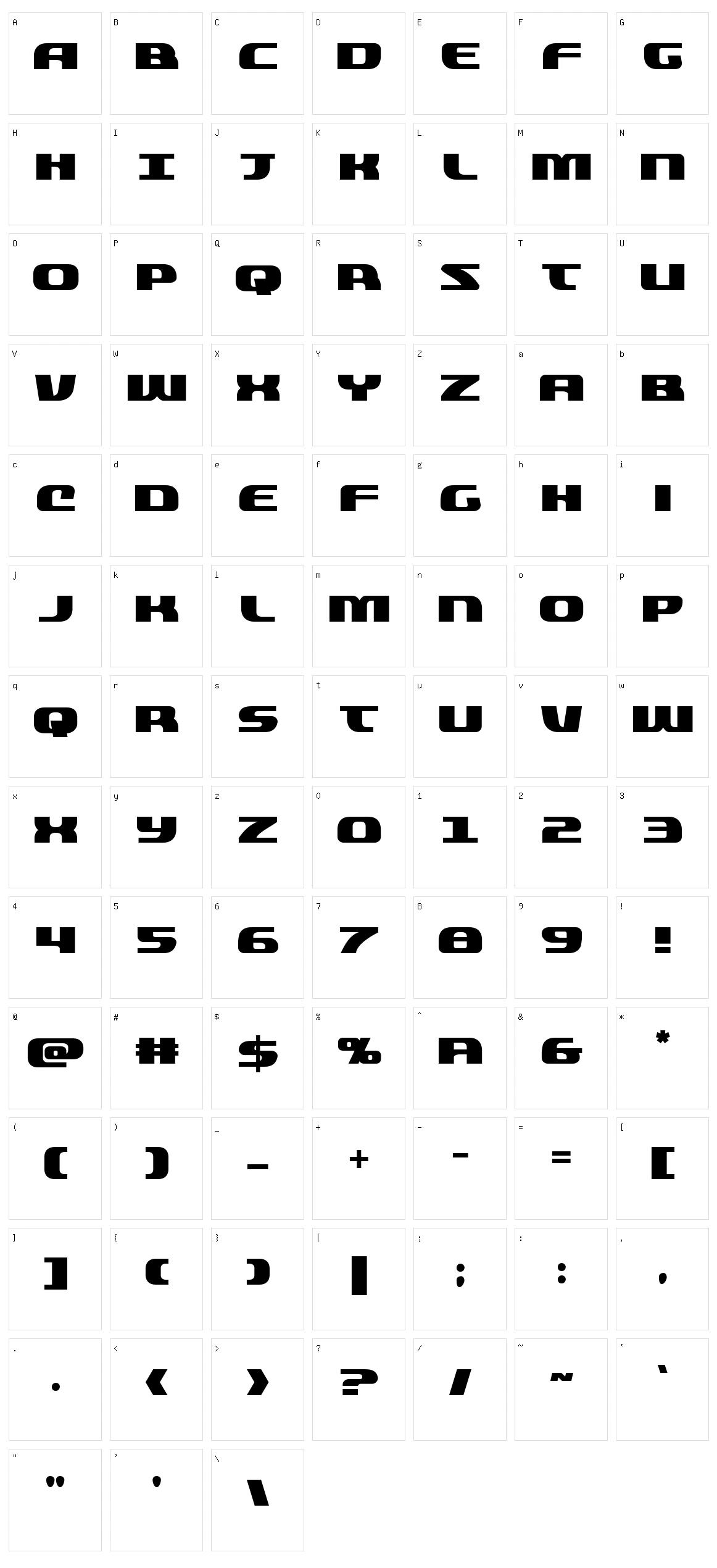 Quickening Character Set