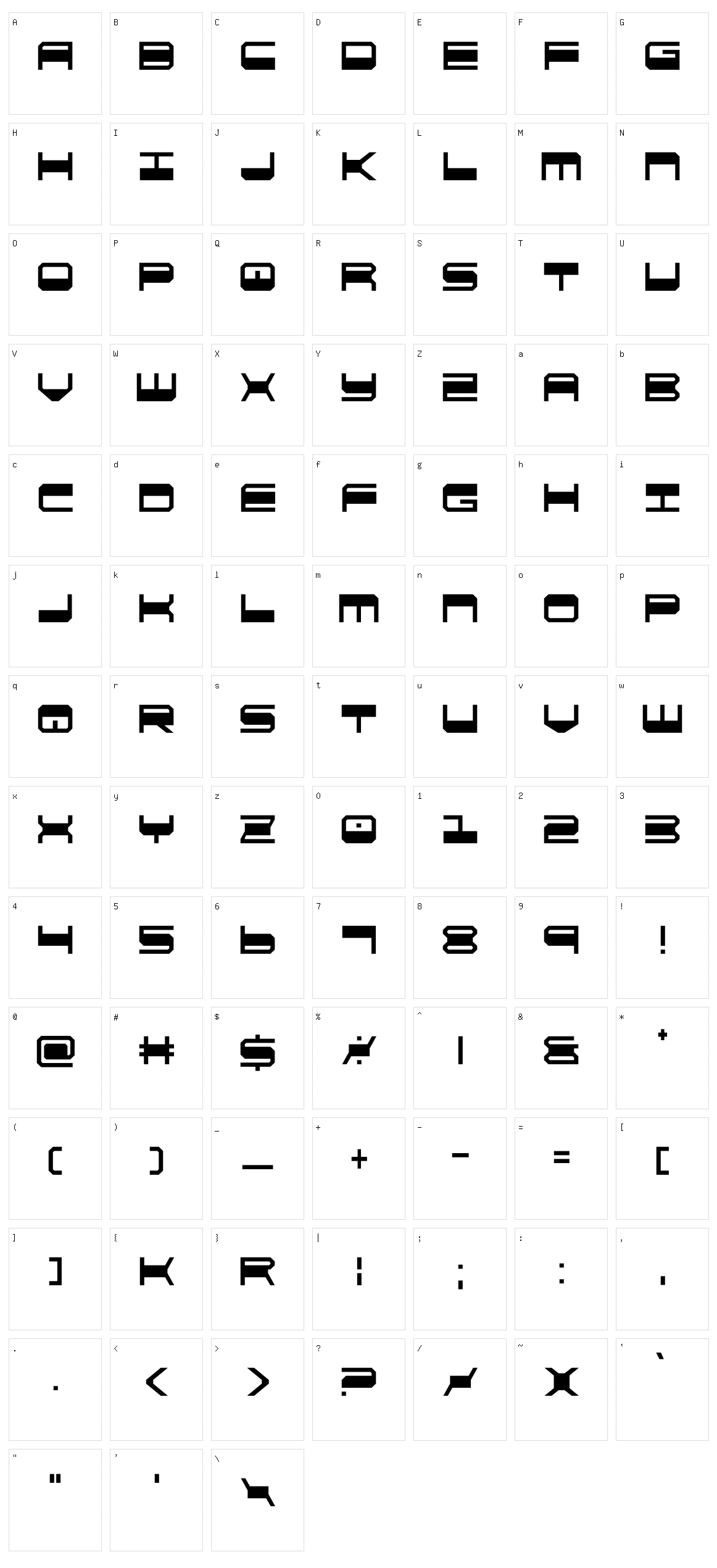 QuickGear Character Set