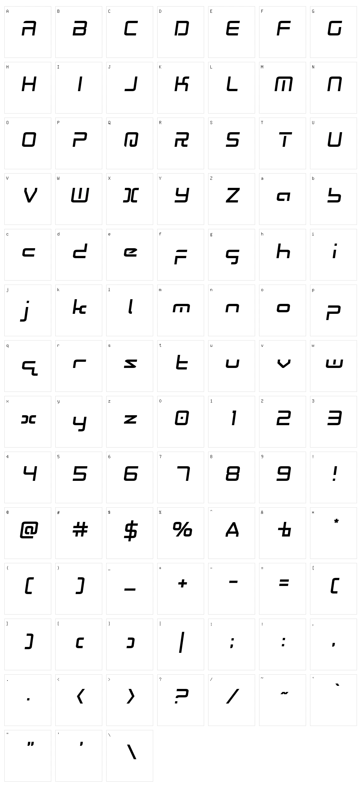 Radio Space Character Set