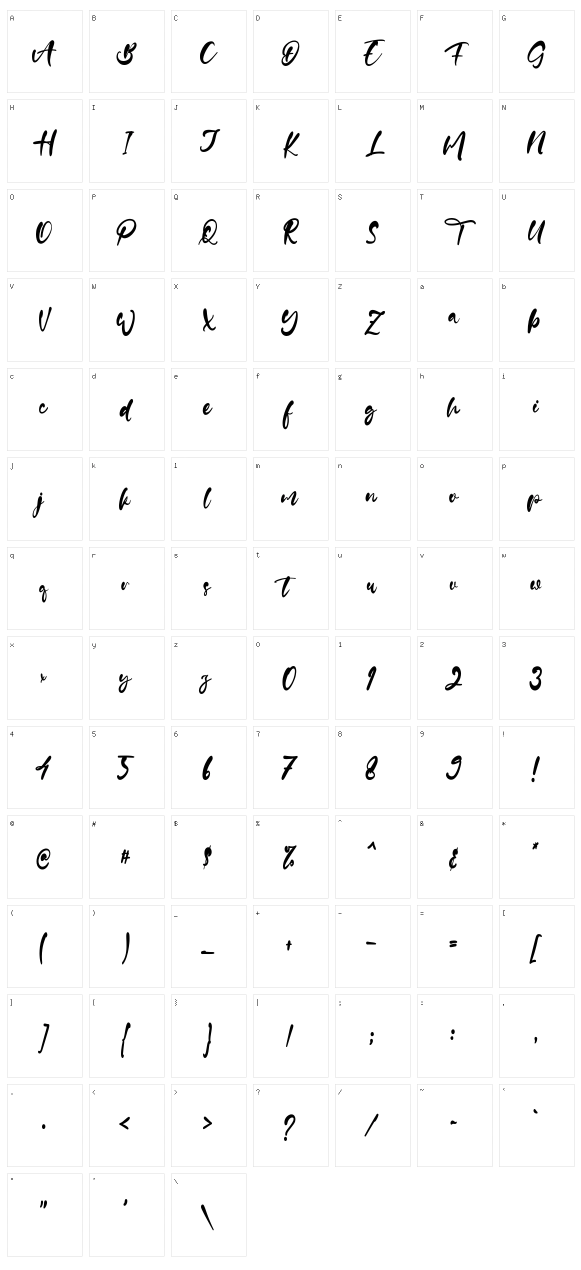 Pine Tree Character Set
