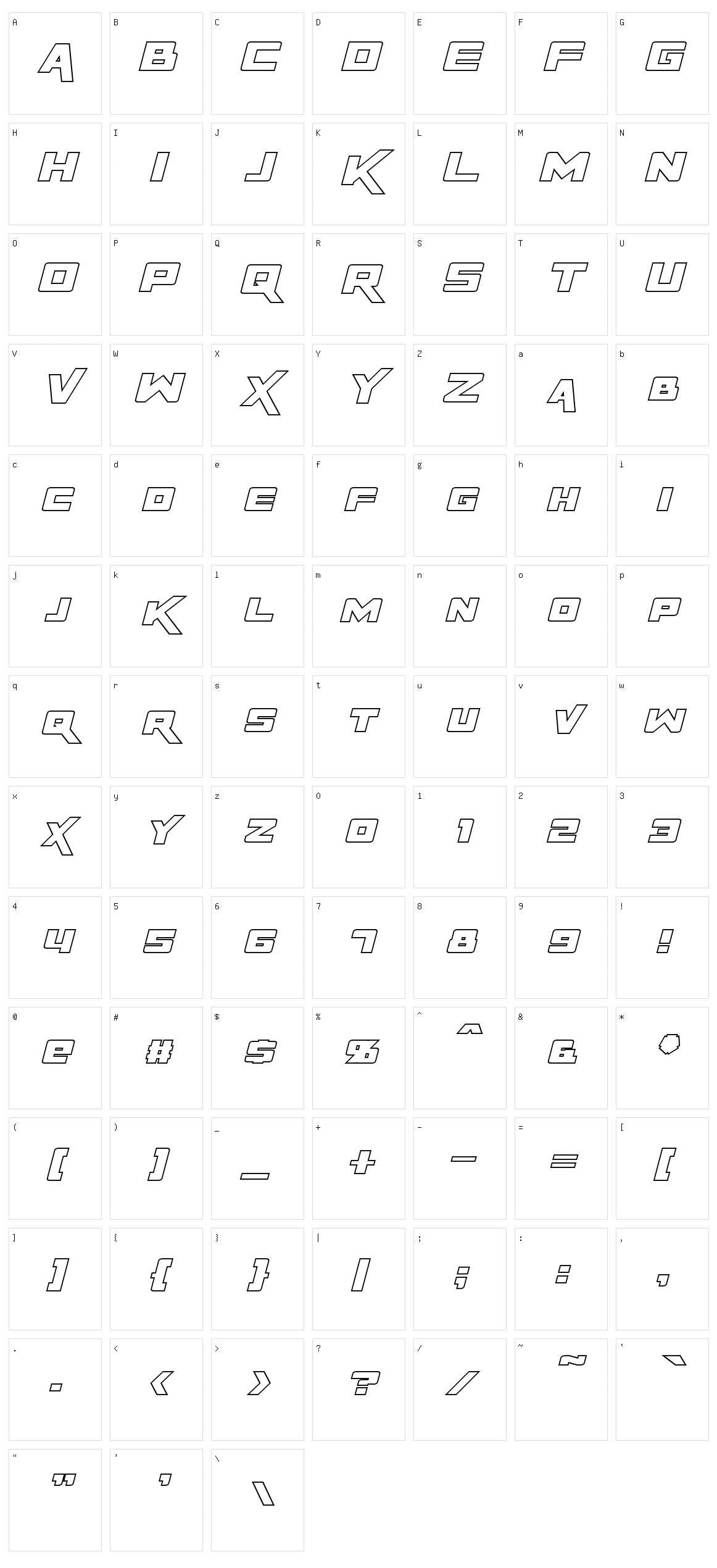 Rapier Zero Character Set