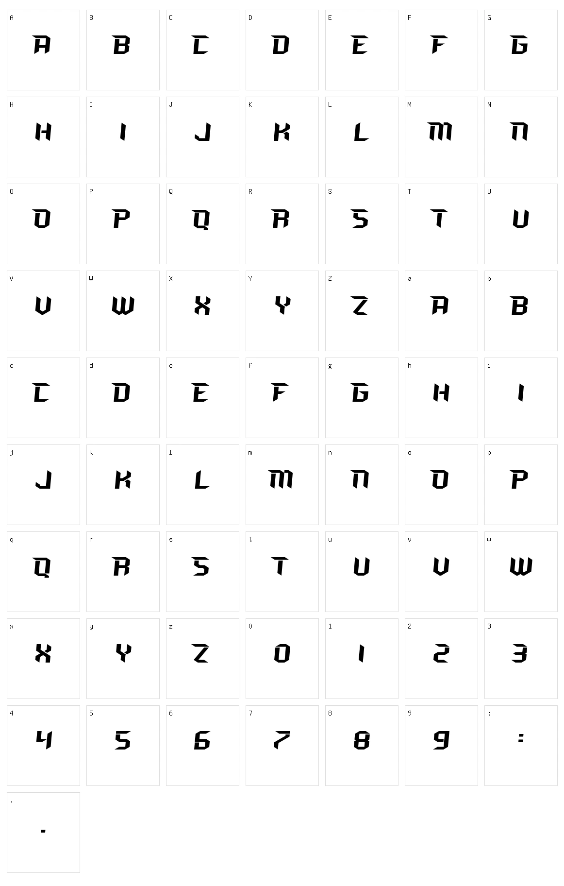 Raven MX Character Set