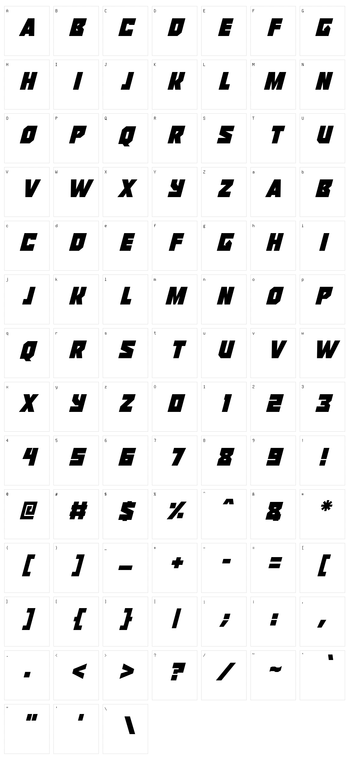 Reavers Character Set