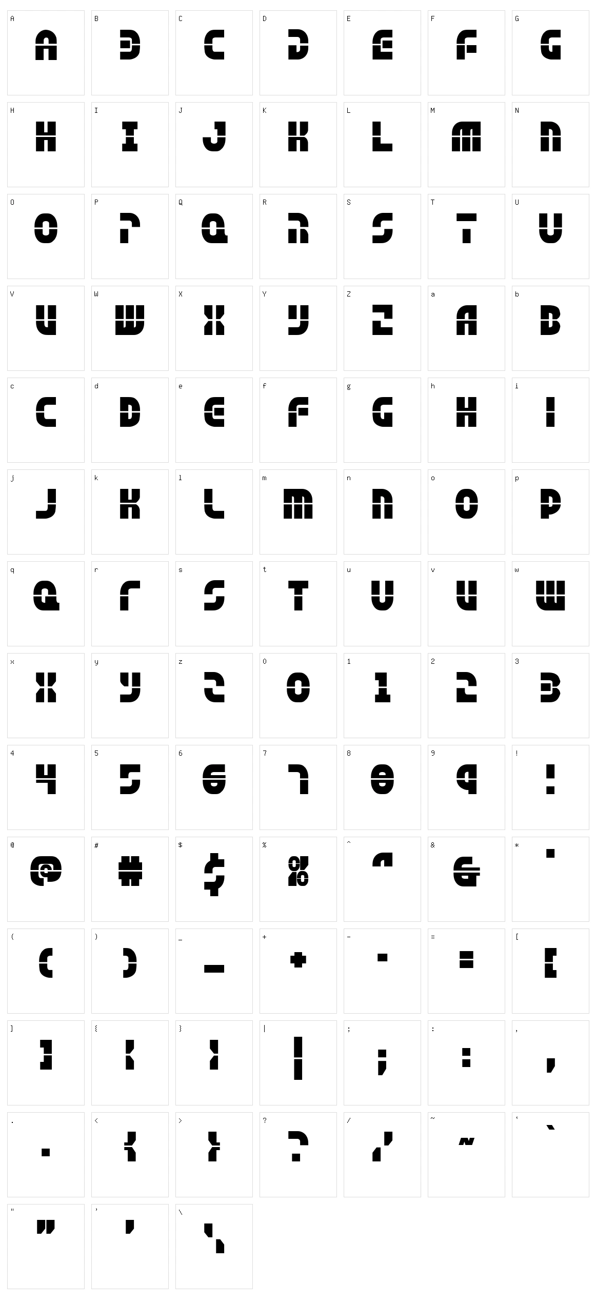 Rebel Command Character Set