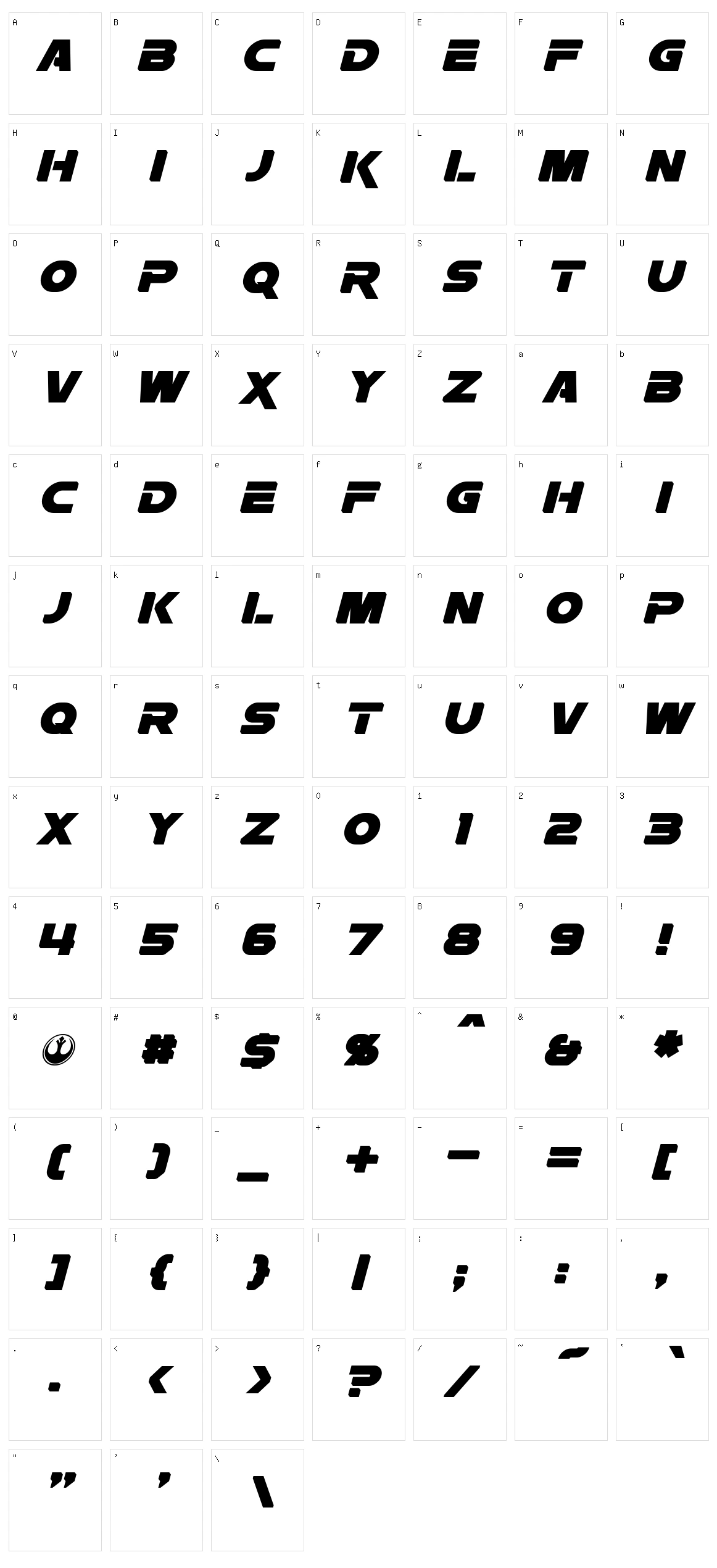 Rebellion Character Set