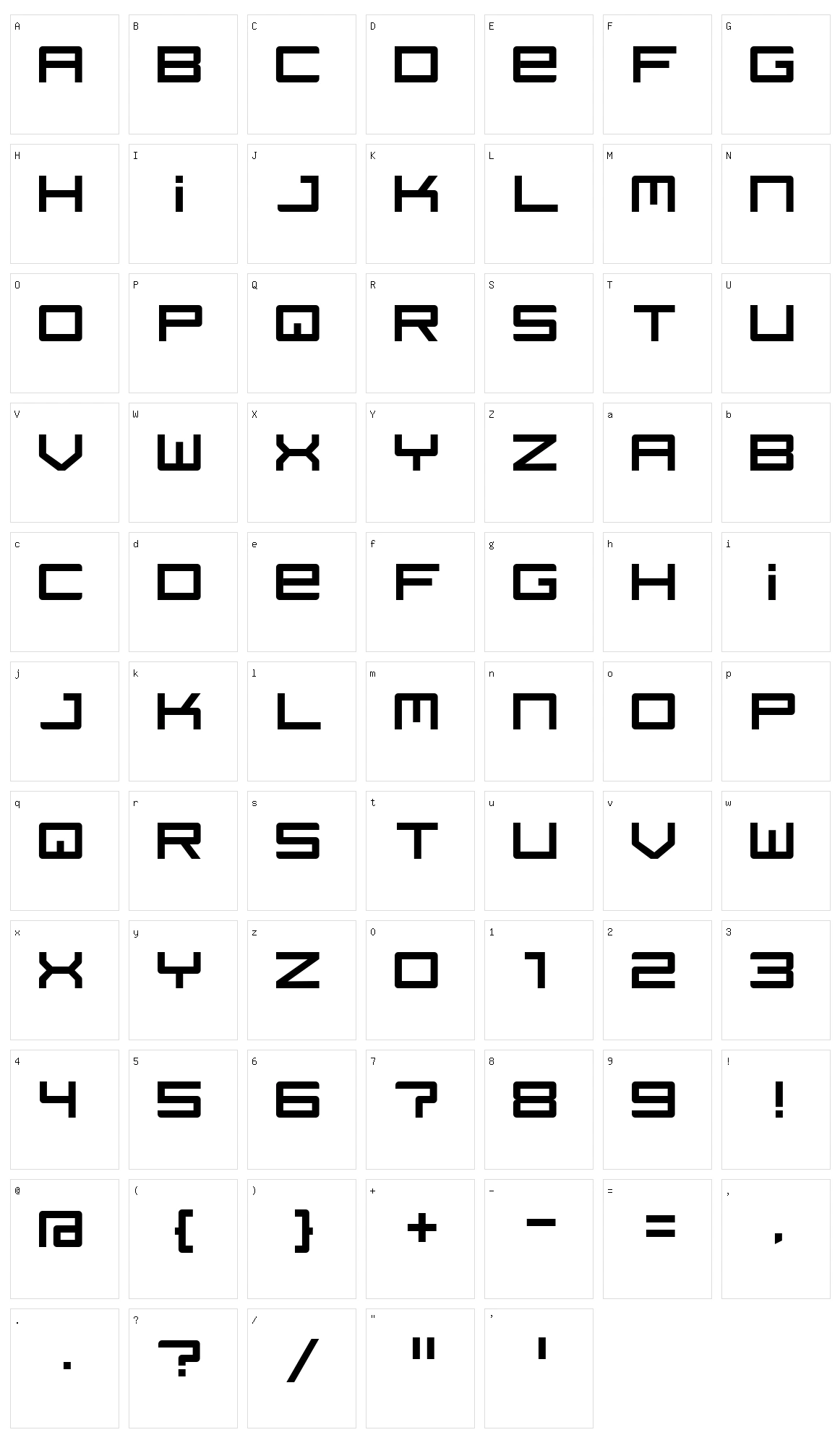 Regata Character Set