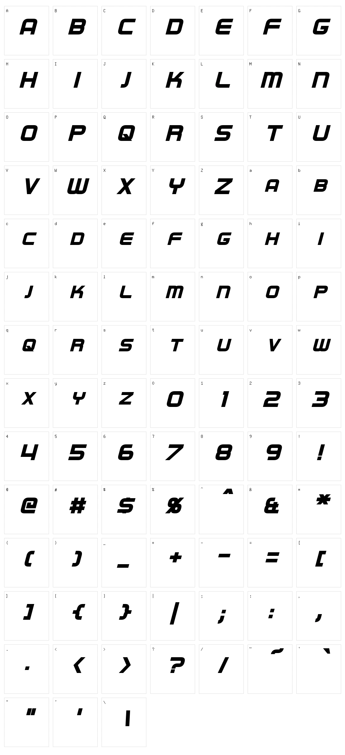 Regen Character Set