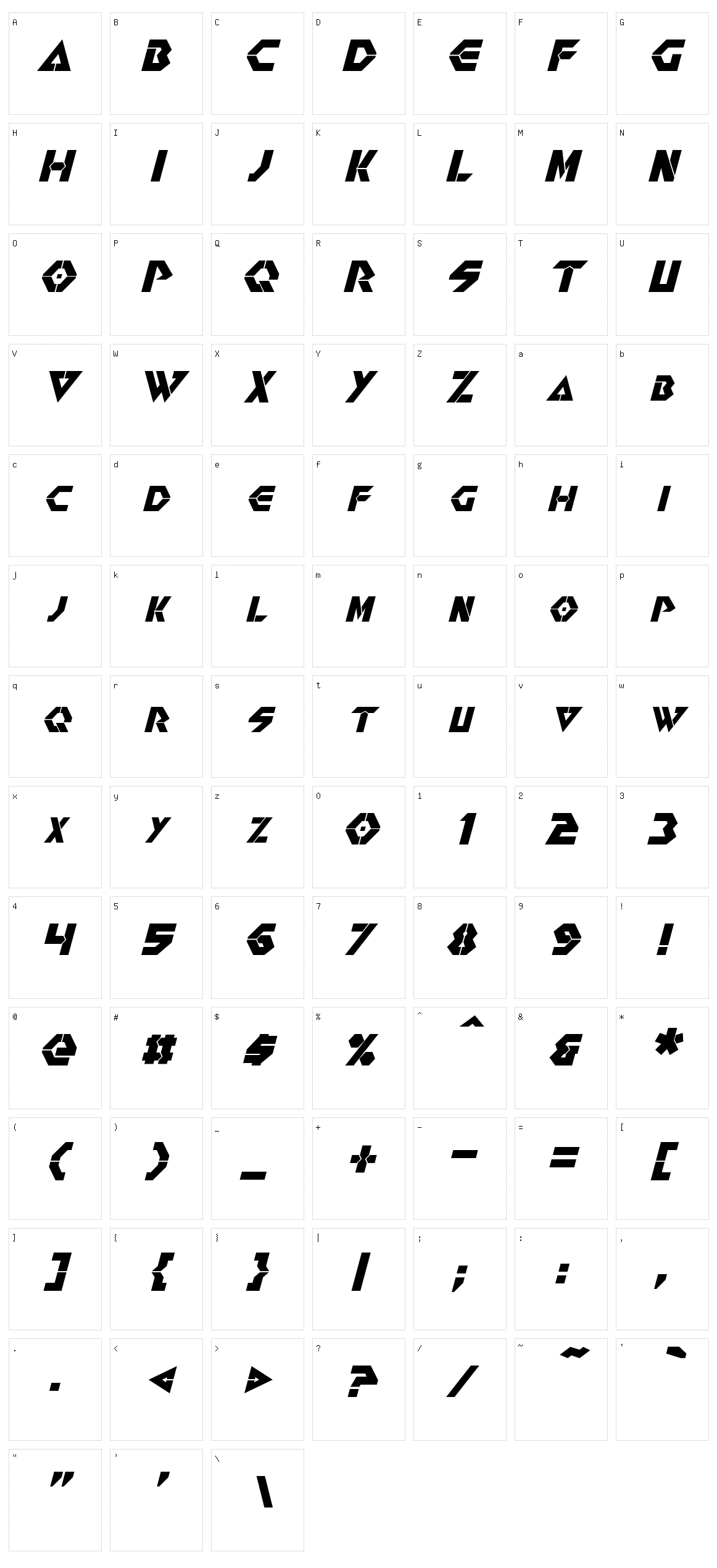 Renegade Character Set