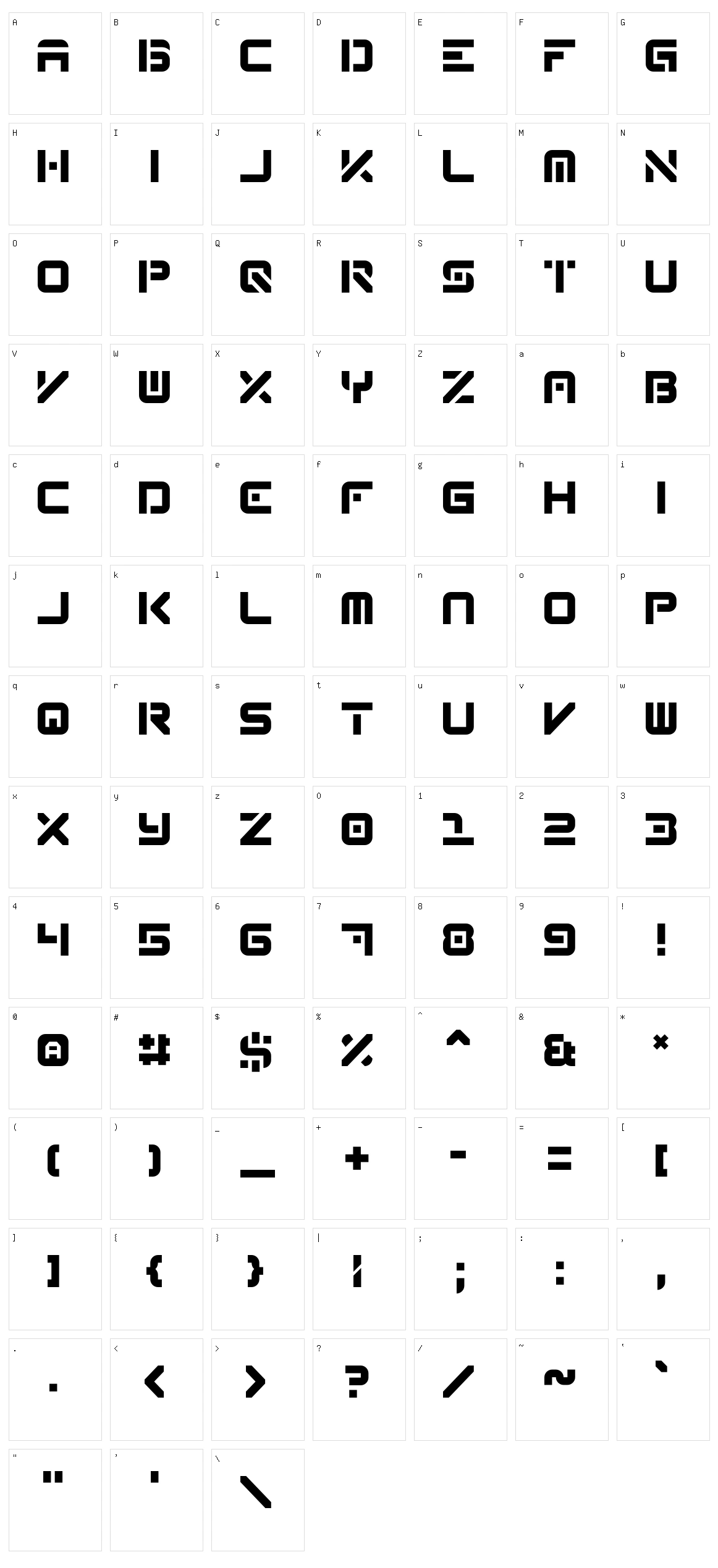 Reqruit Mk 2 Character Set