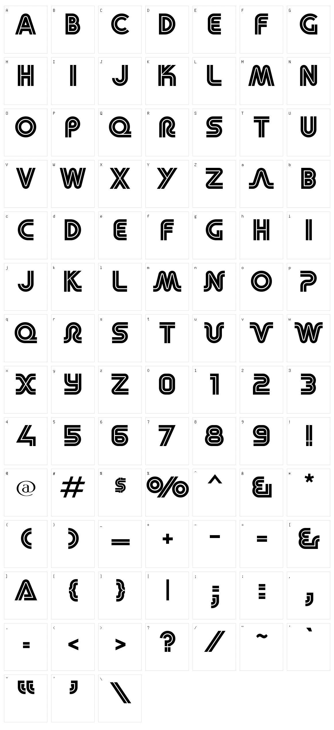 Retro Mono Stereo Wide Character Set