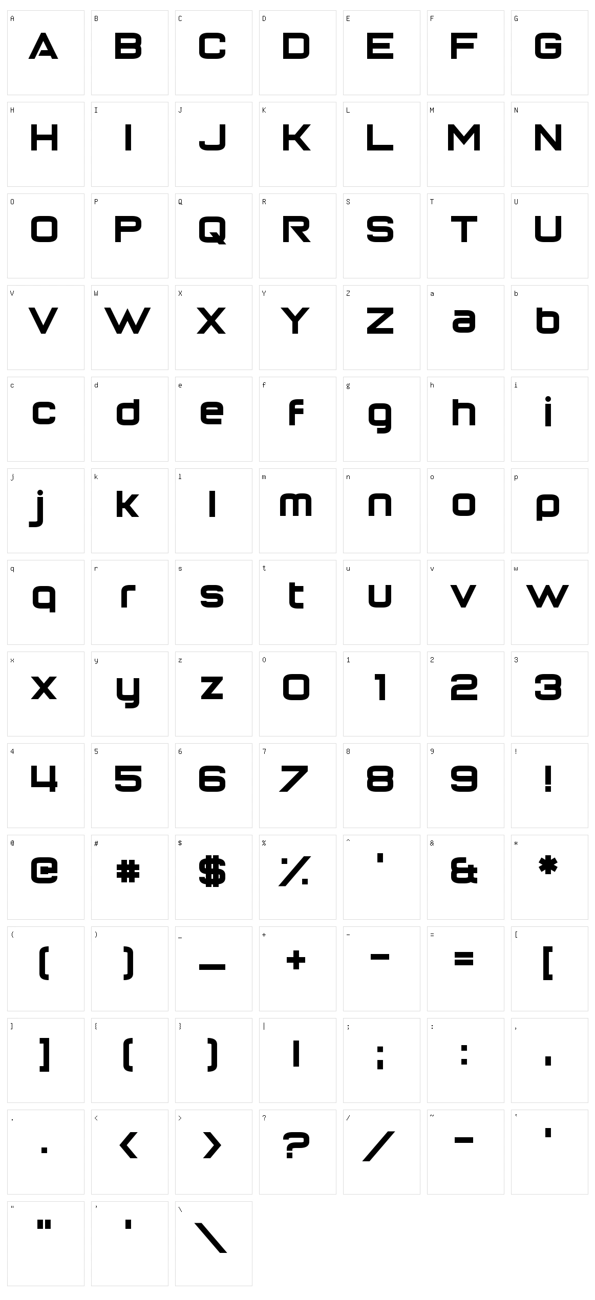 Return of the Grid Character Set