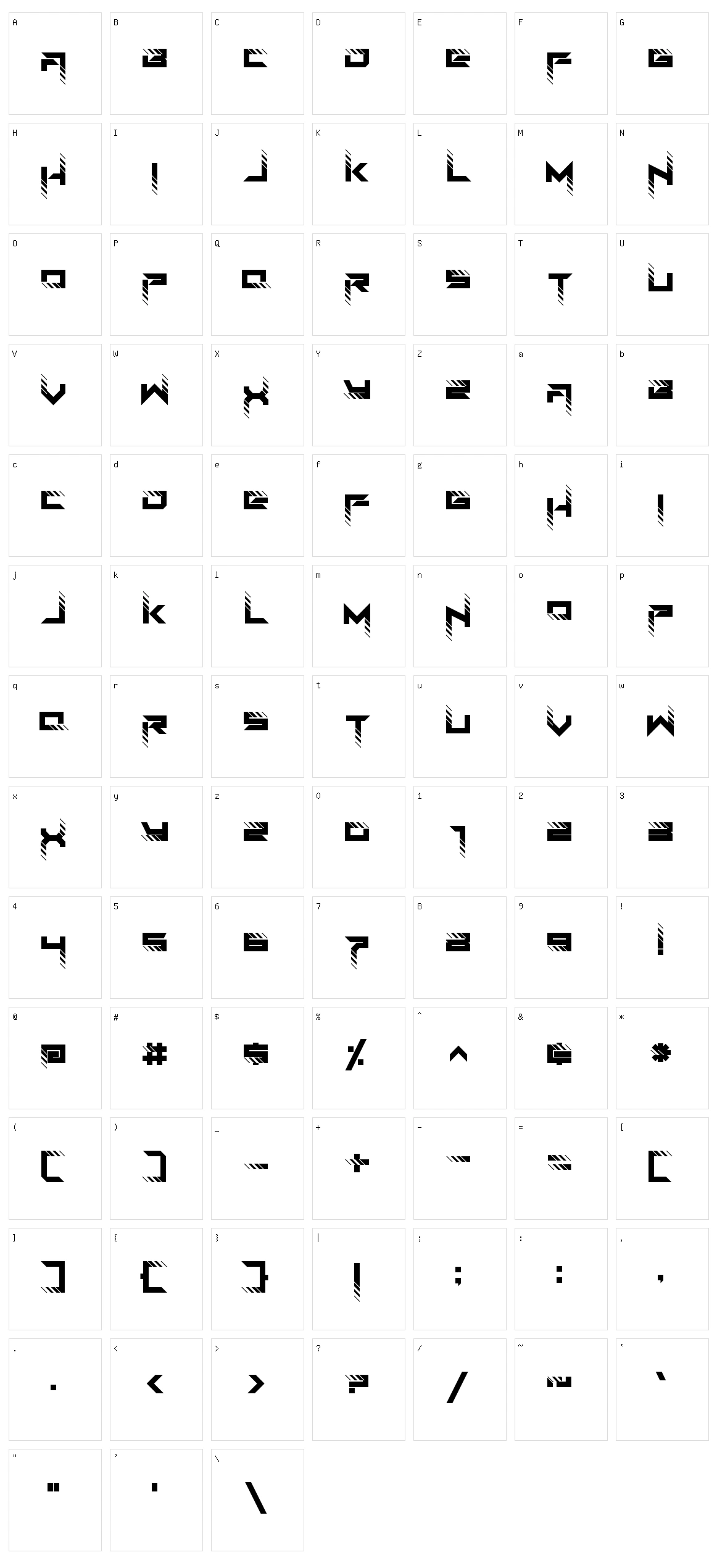 Roadtest Character Set