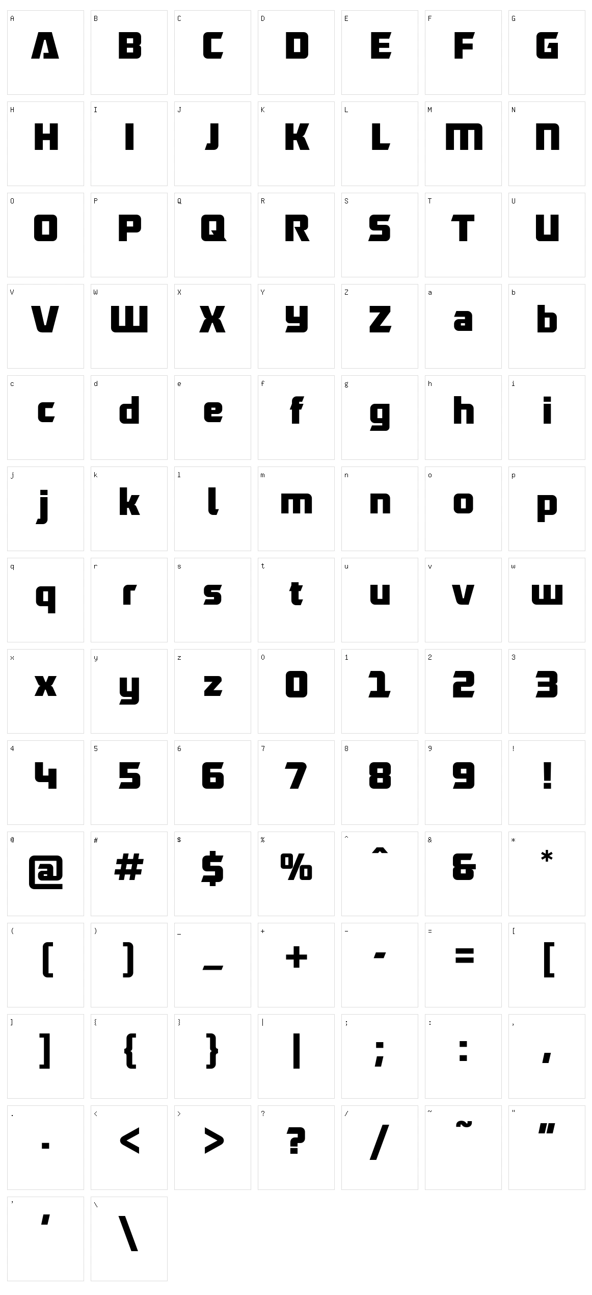 Robofan Character Set