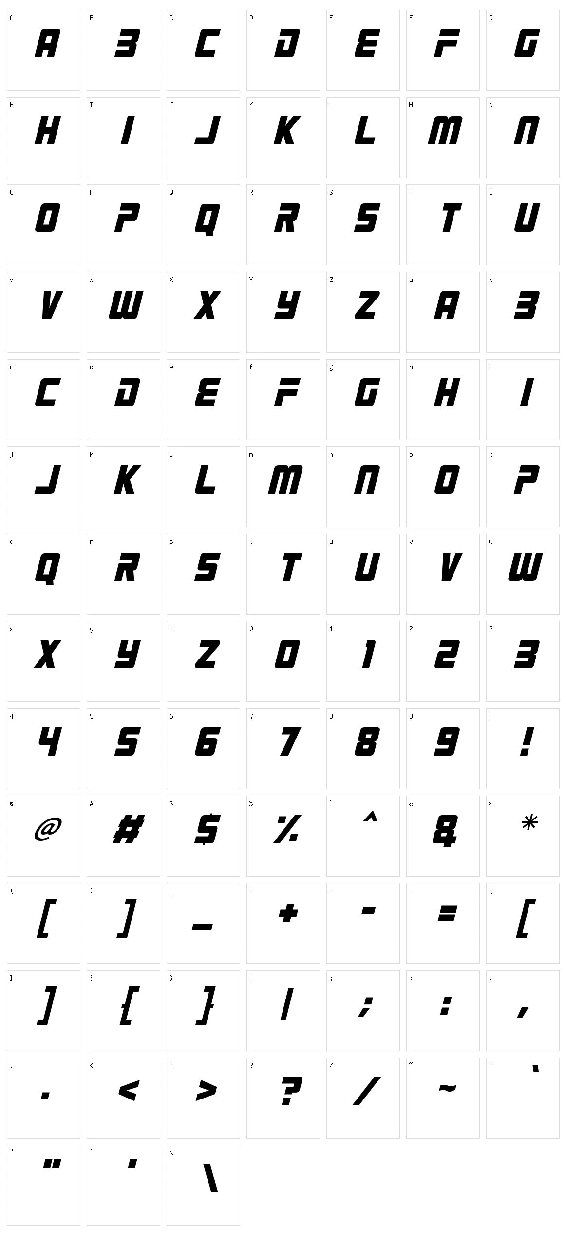 Robot 9000 Character Set