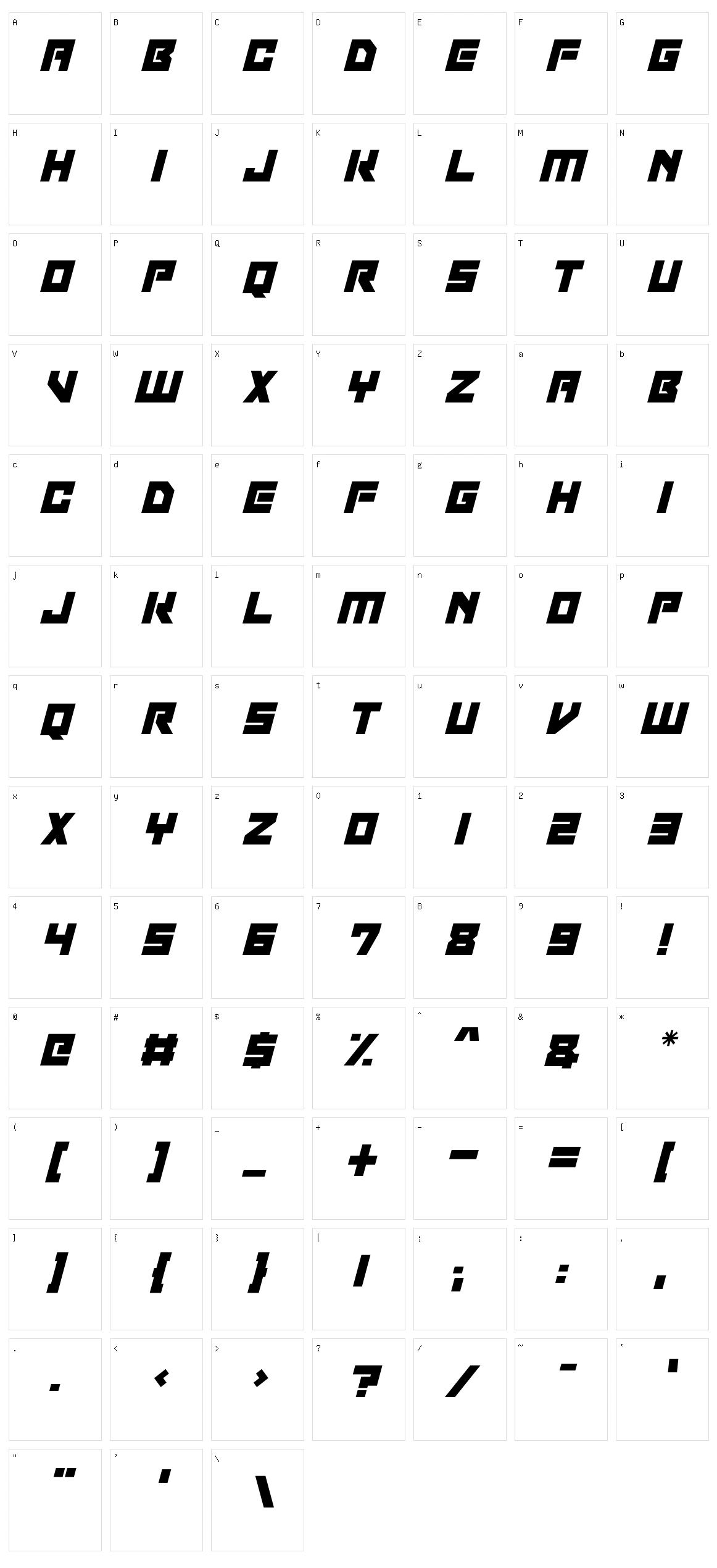 Robot Invaders Character Set