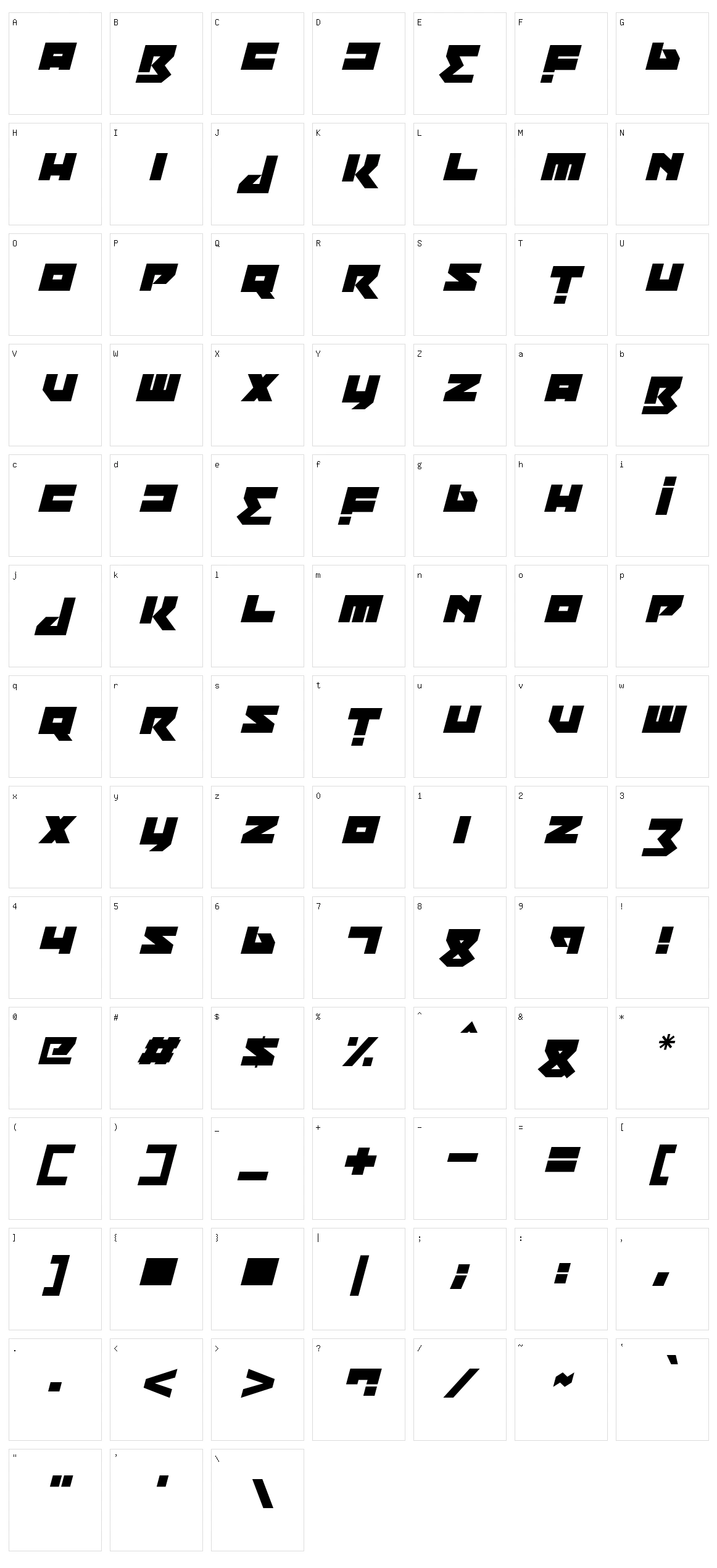 Robot Roar Character Set