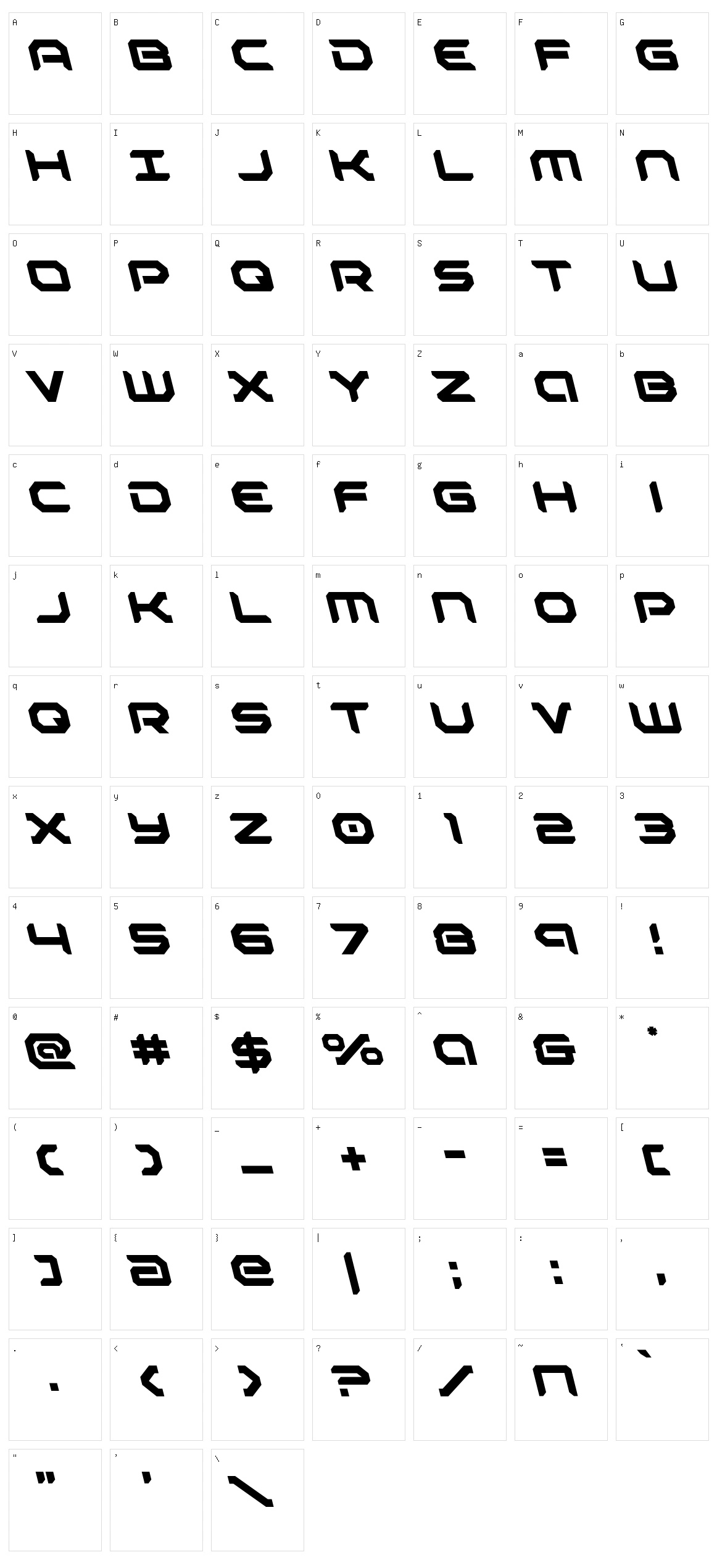 Robotaur Character Set