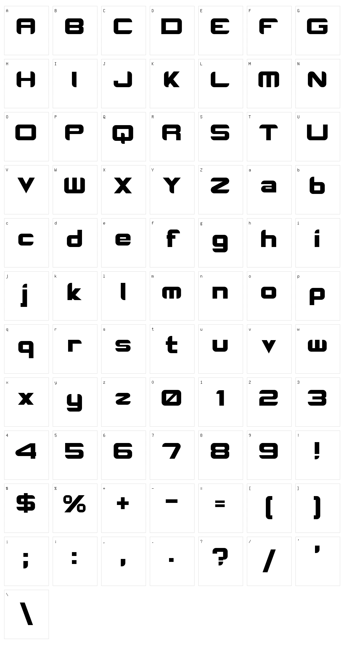 Robotica Character Set