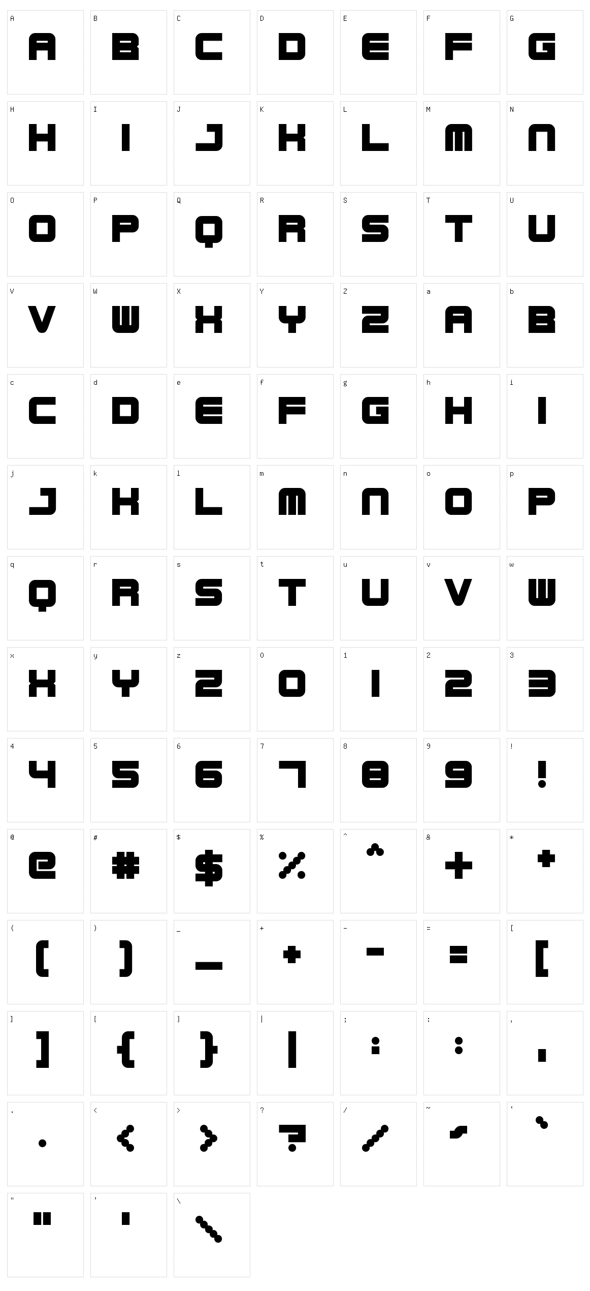 Robotica Character Set