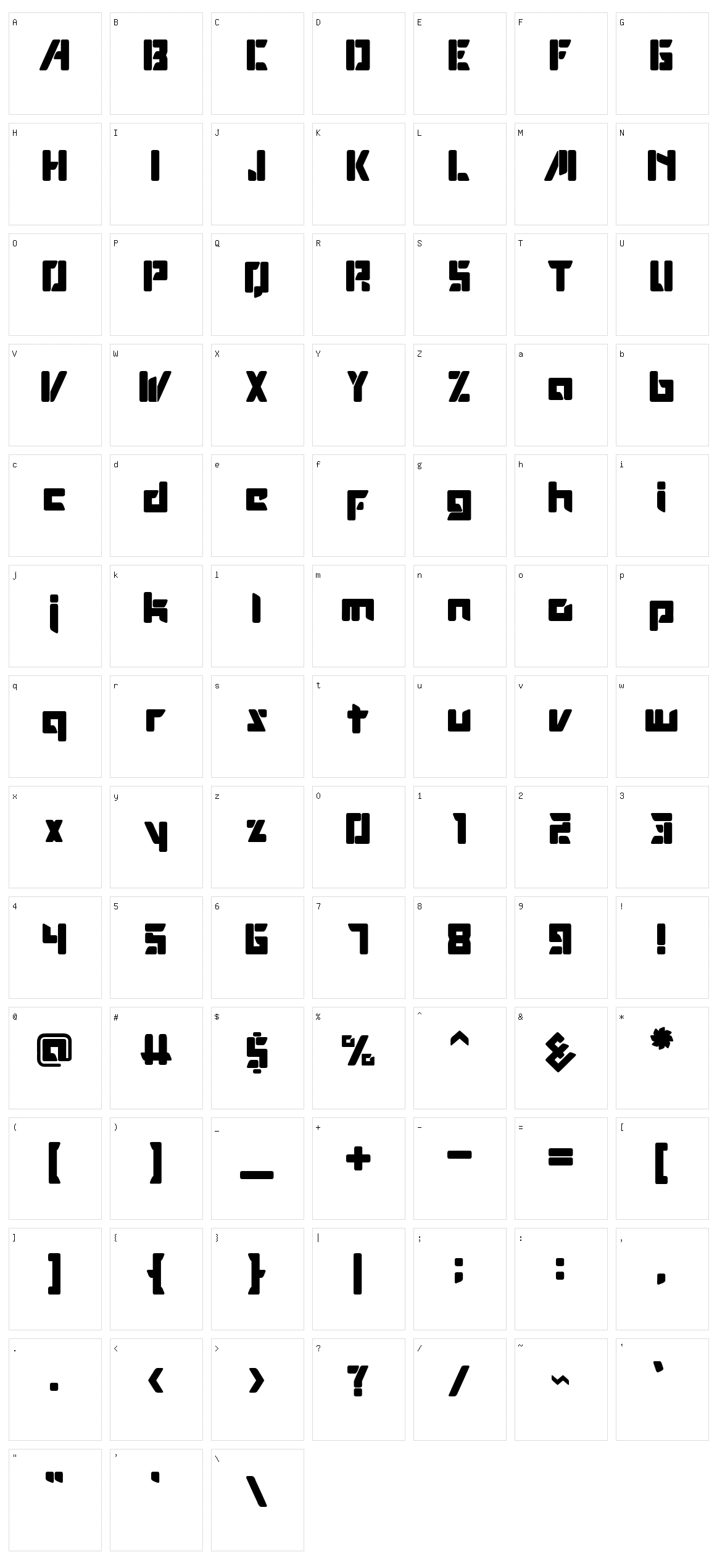 Robotop Character Set