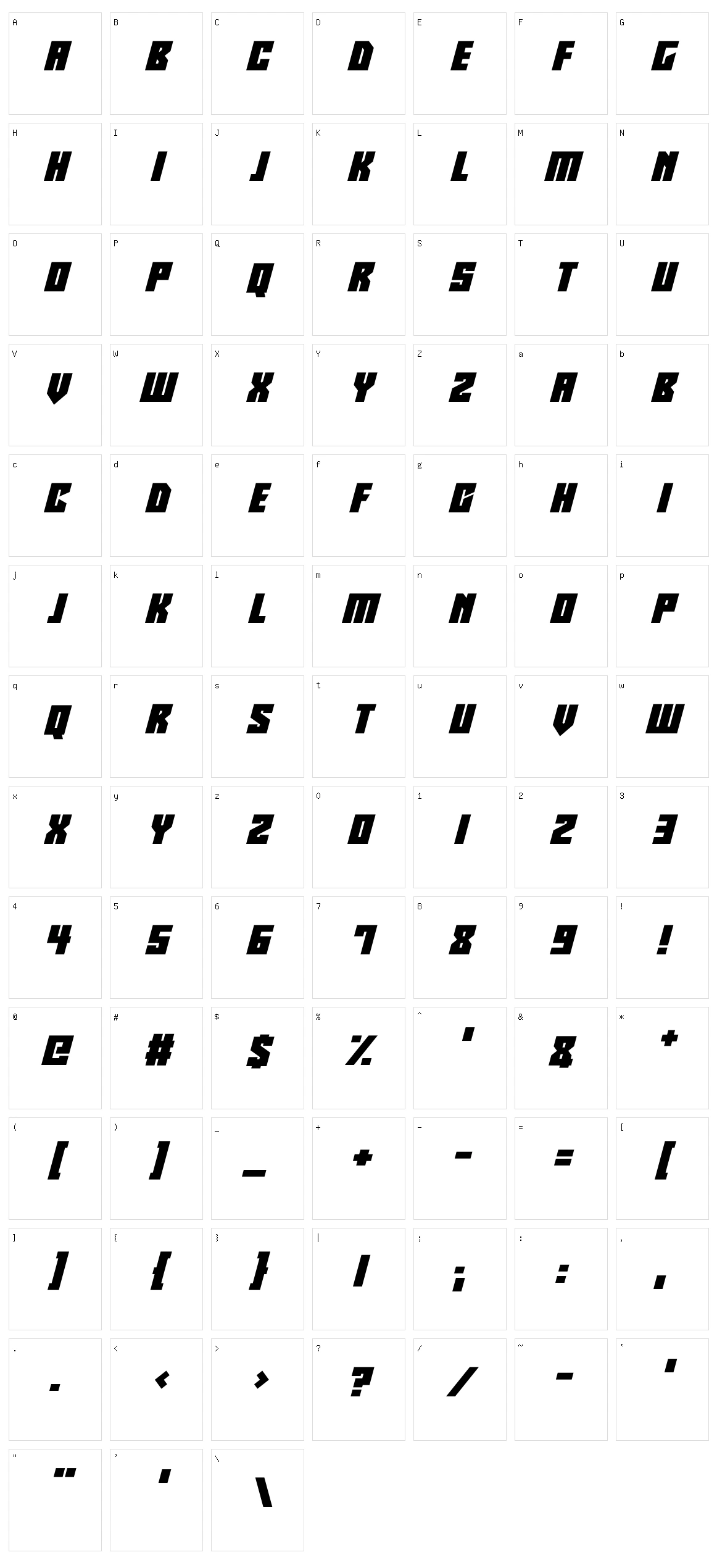 Robotronics Character Set