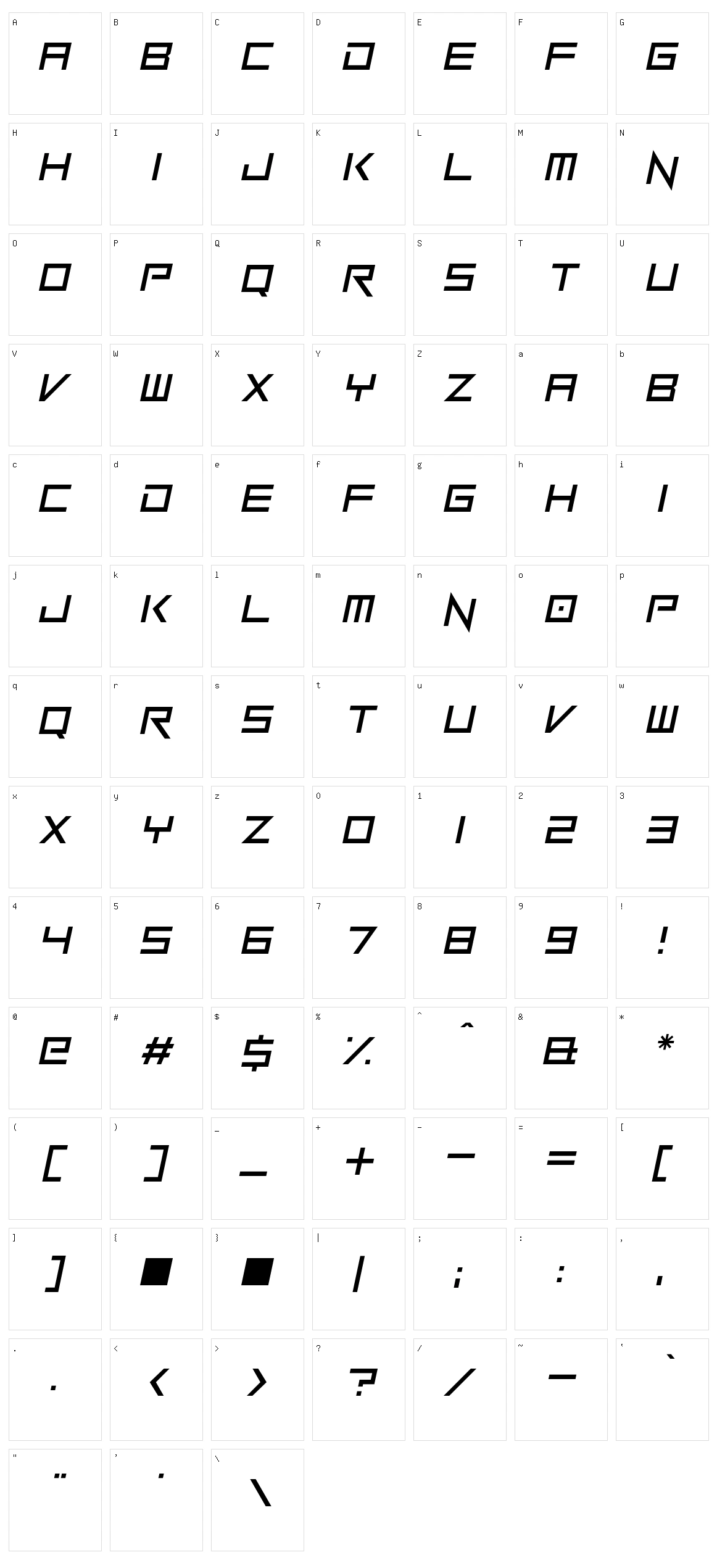 Robots Revenge Character Set