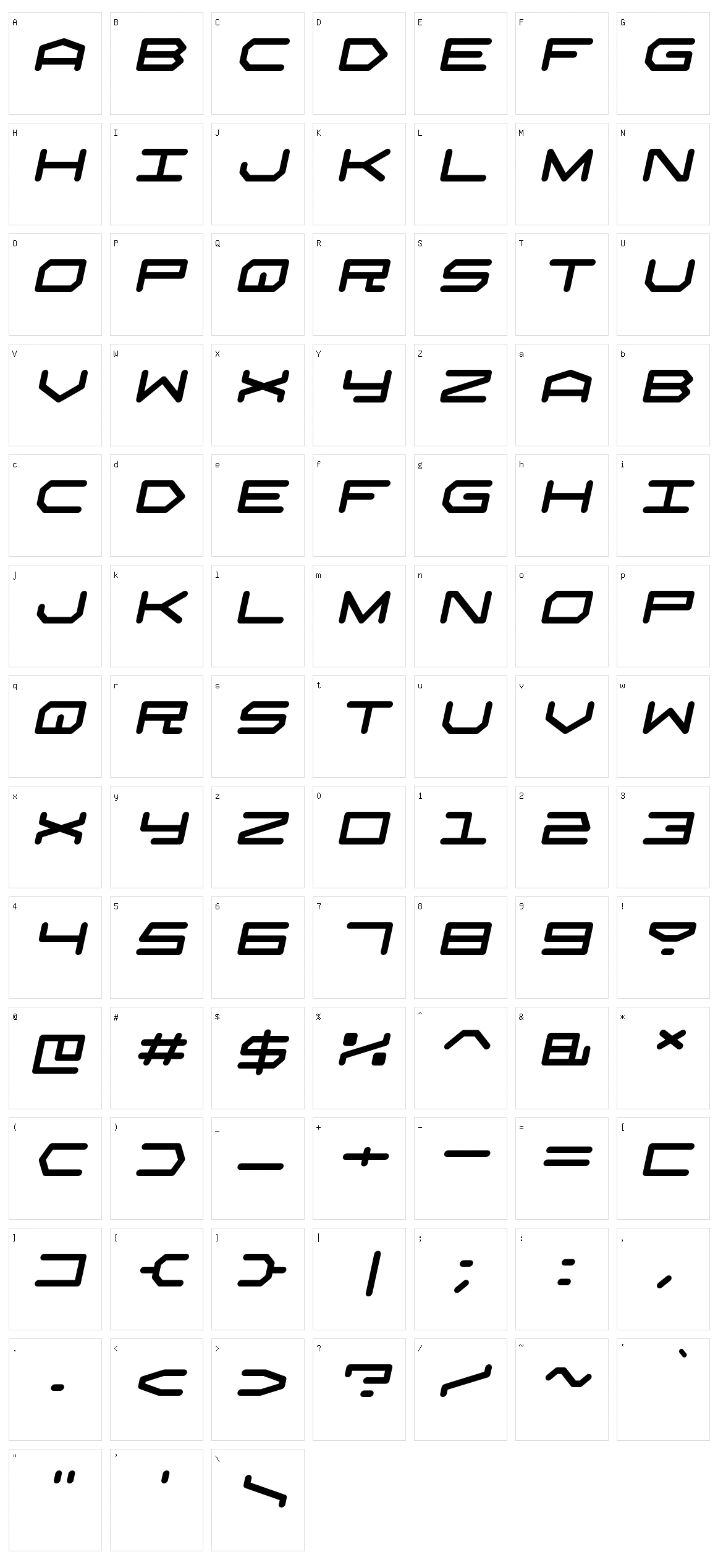 Robtronika Character Set