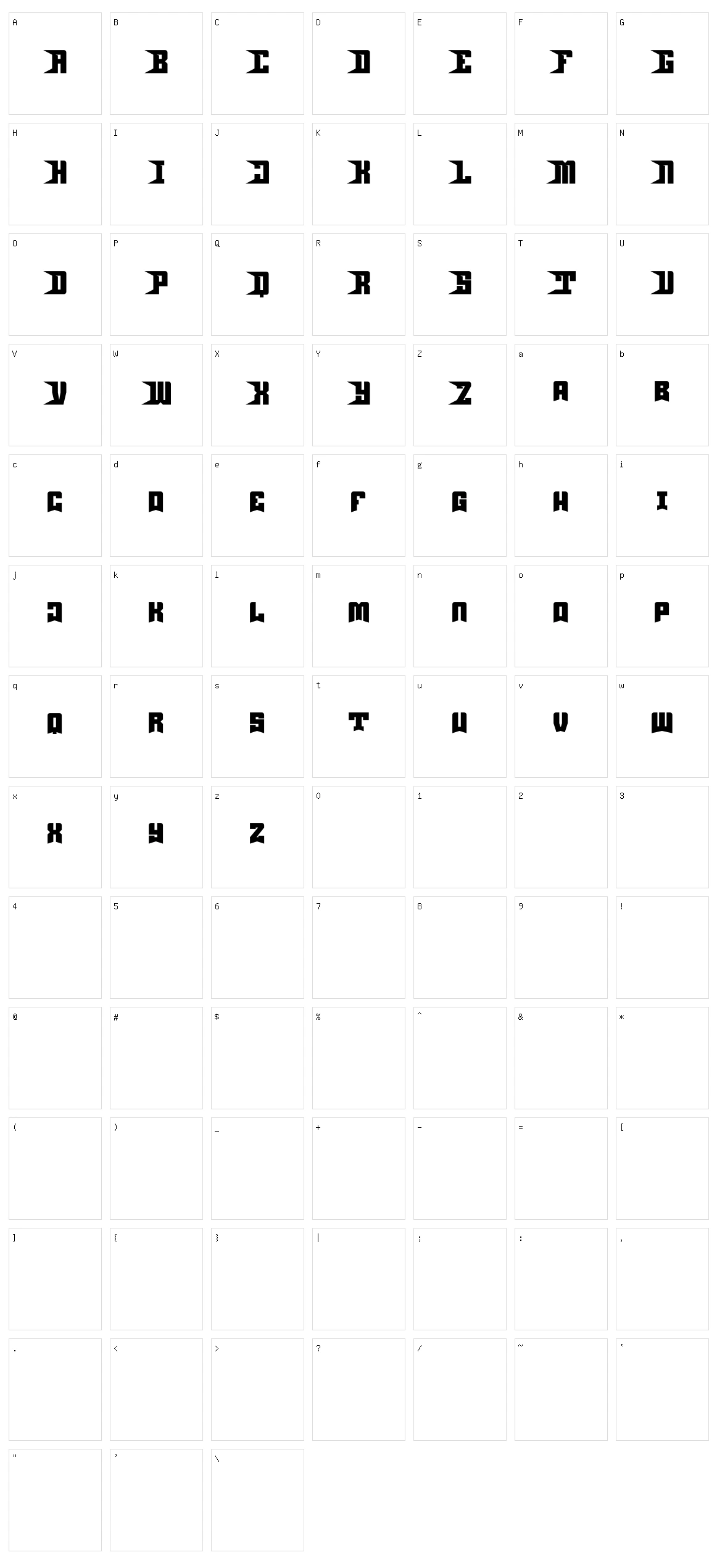 Robus Character Set