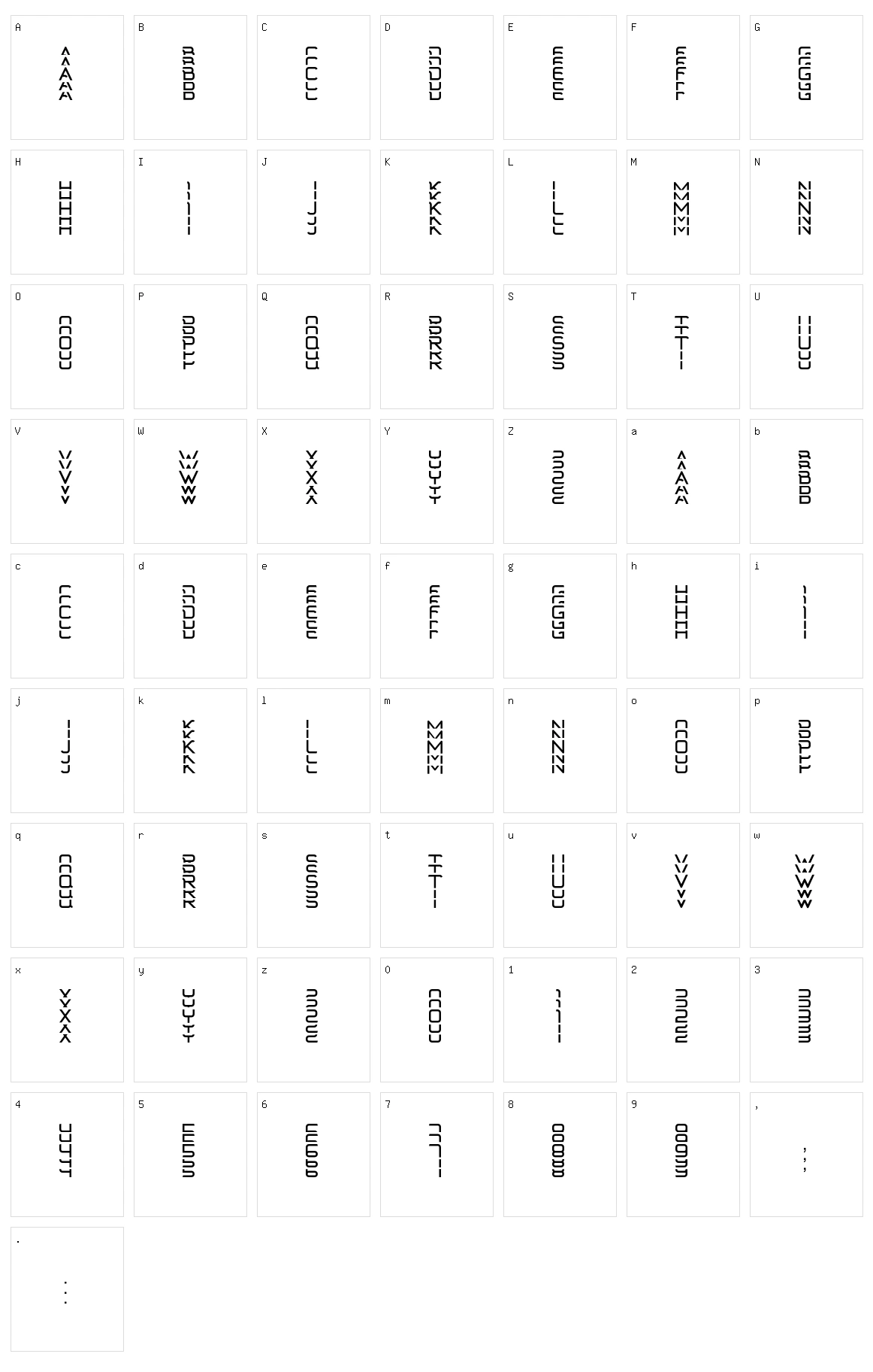 Sansdria Character Set