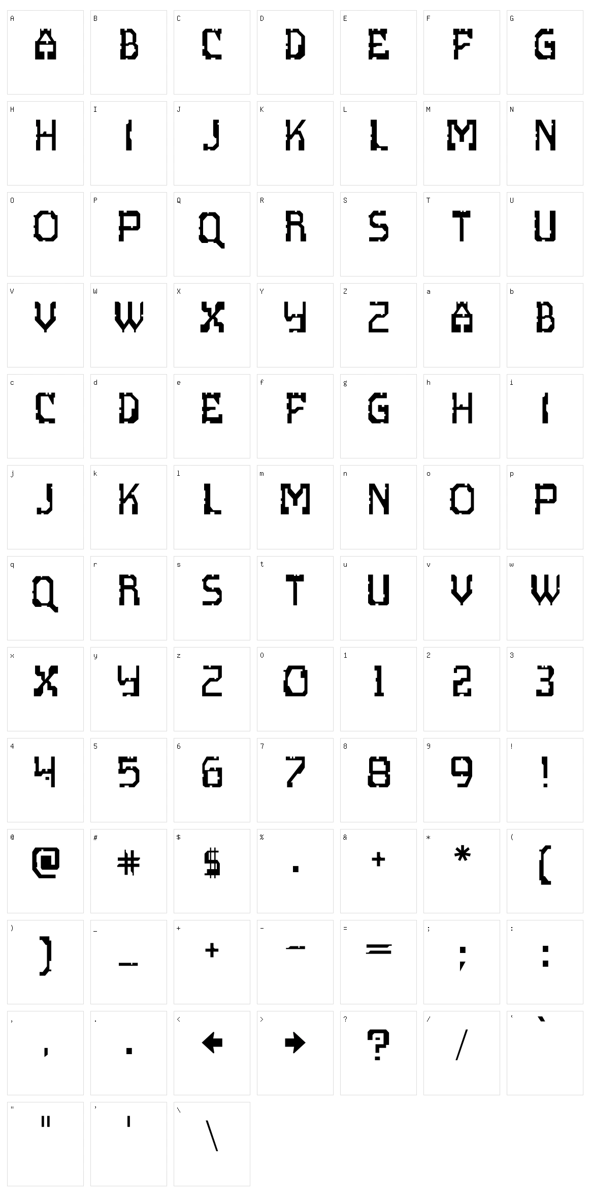 Scritzy X Character Set