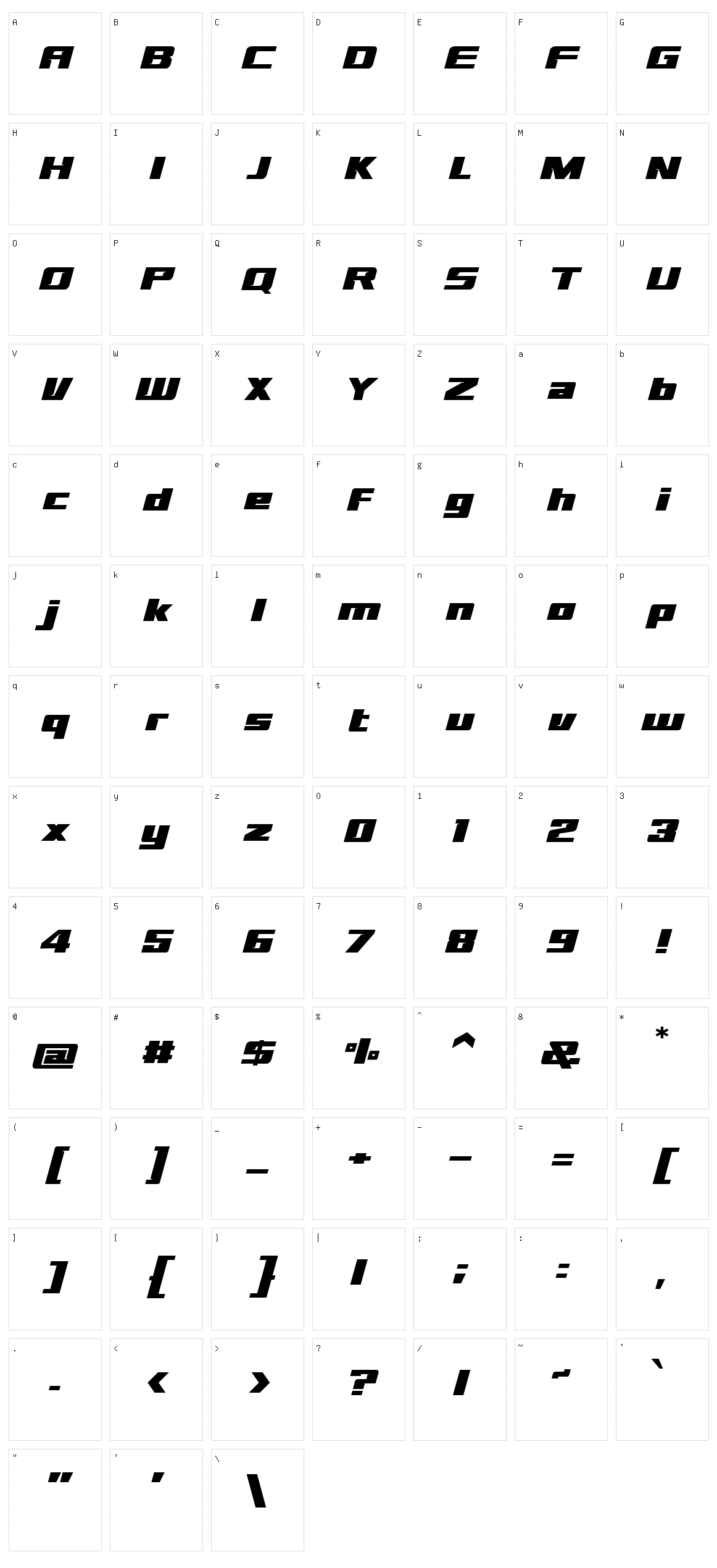 SD Prostreet Character Set