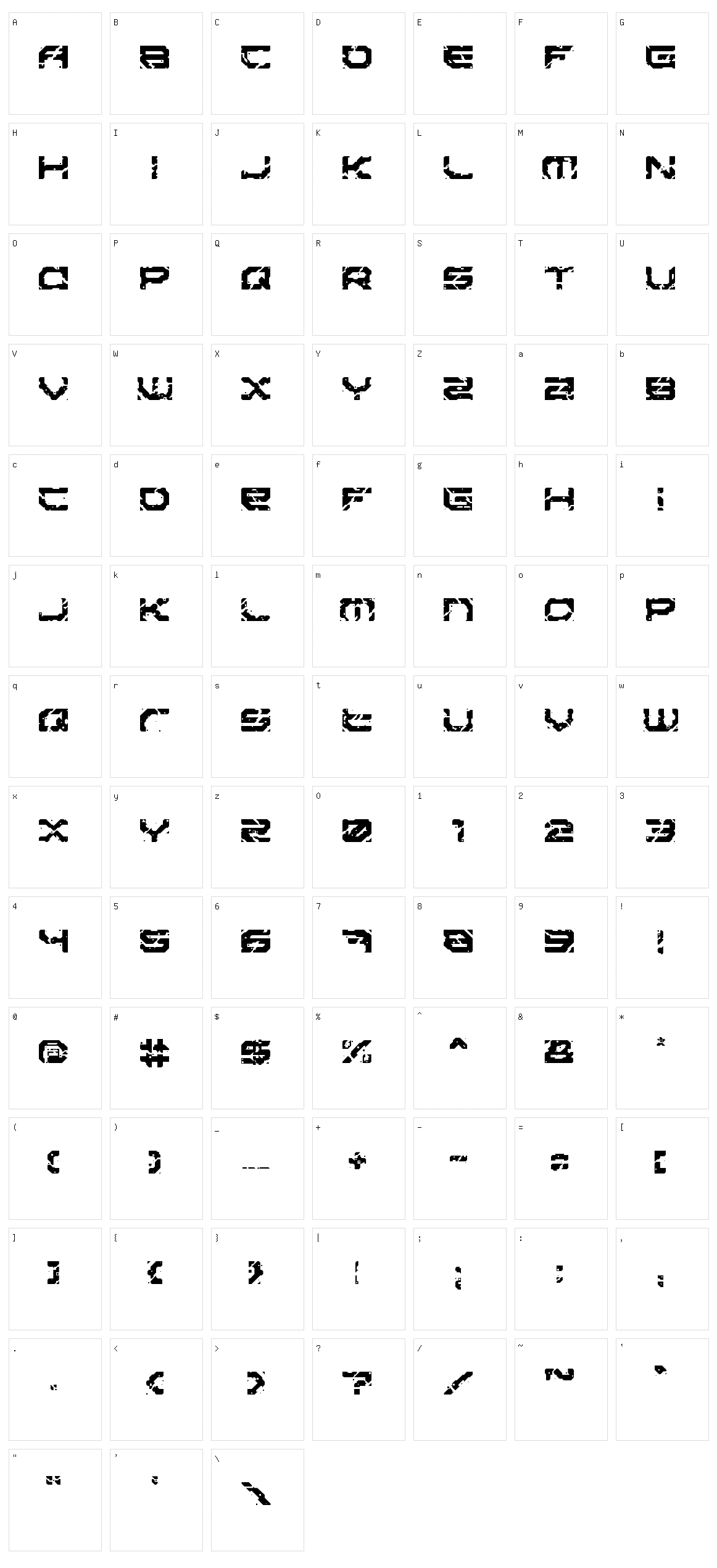 Sector 017 Character Set