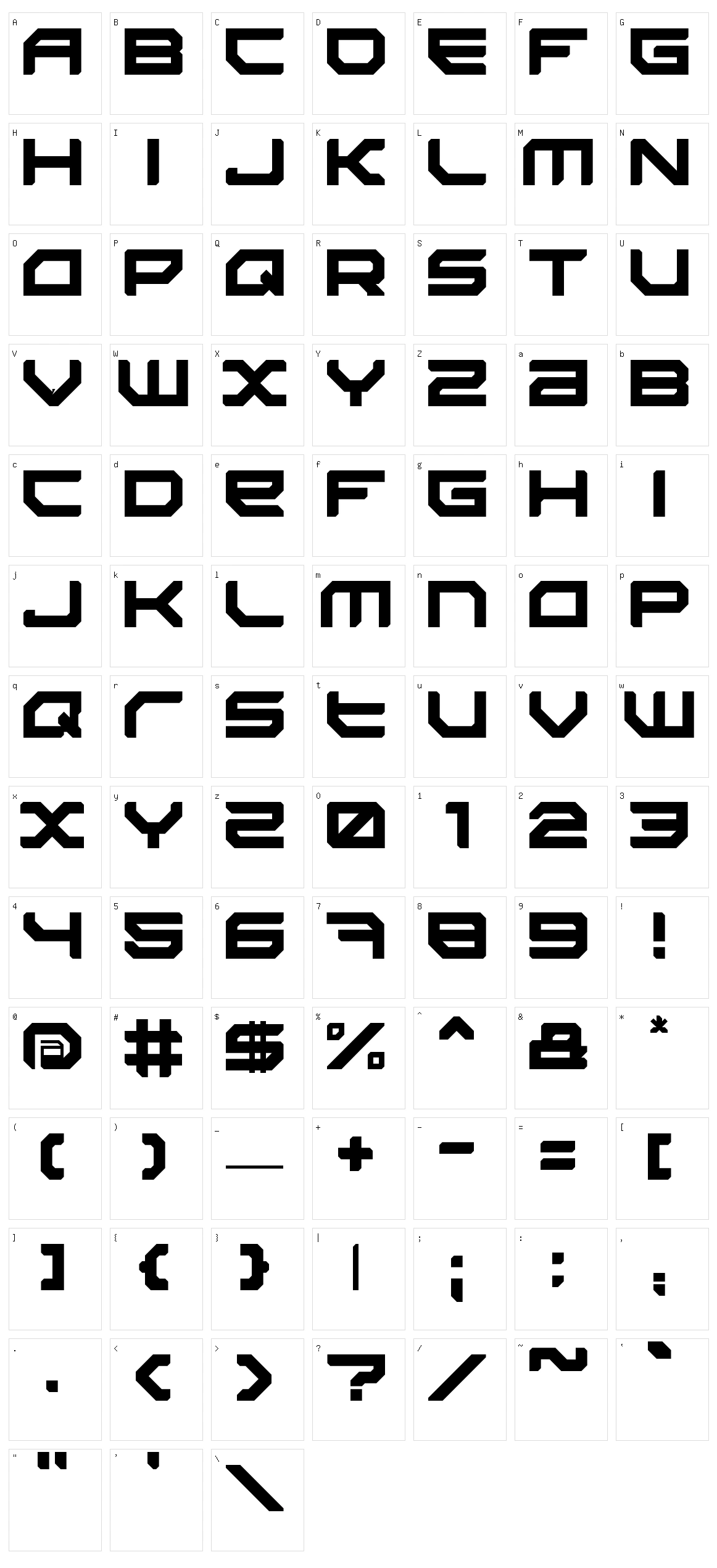 Sector 034 Character Set