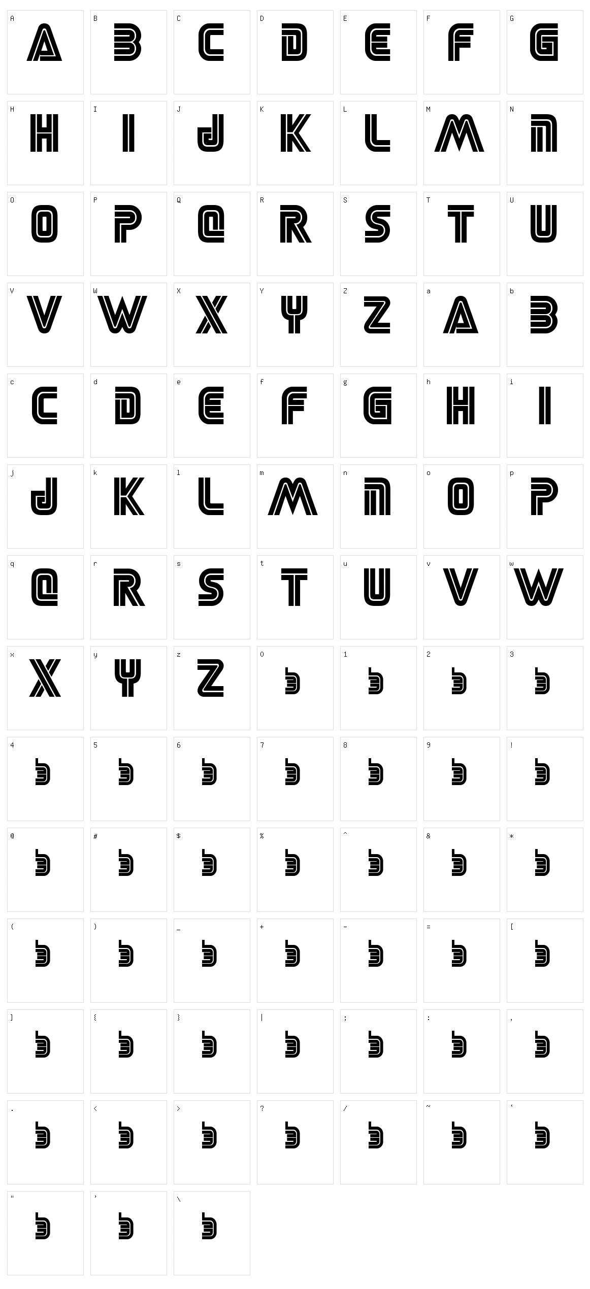 Sega Logo Font Character Set