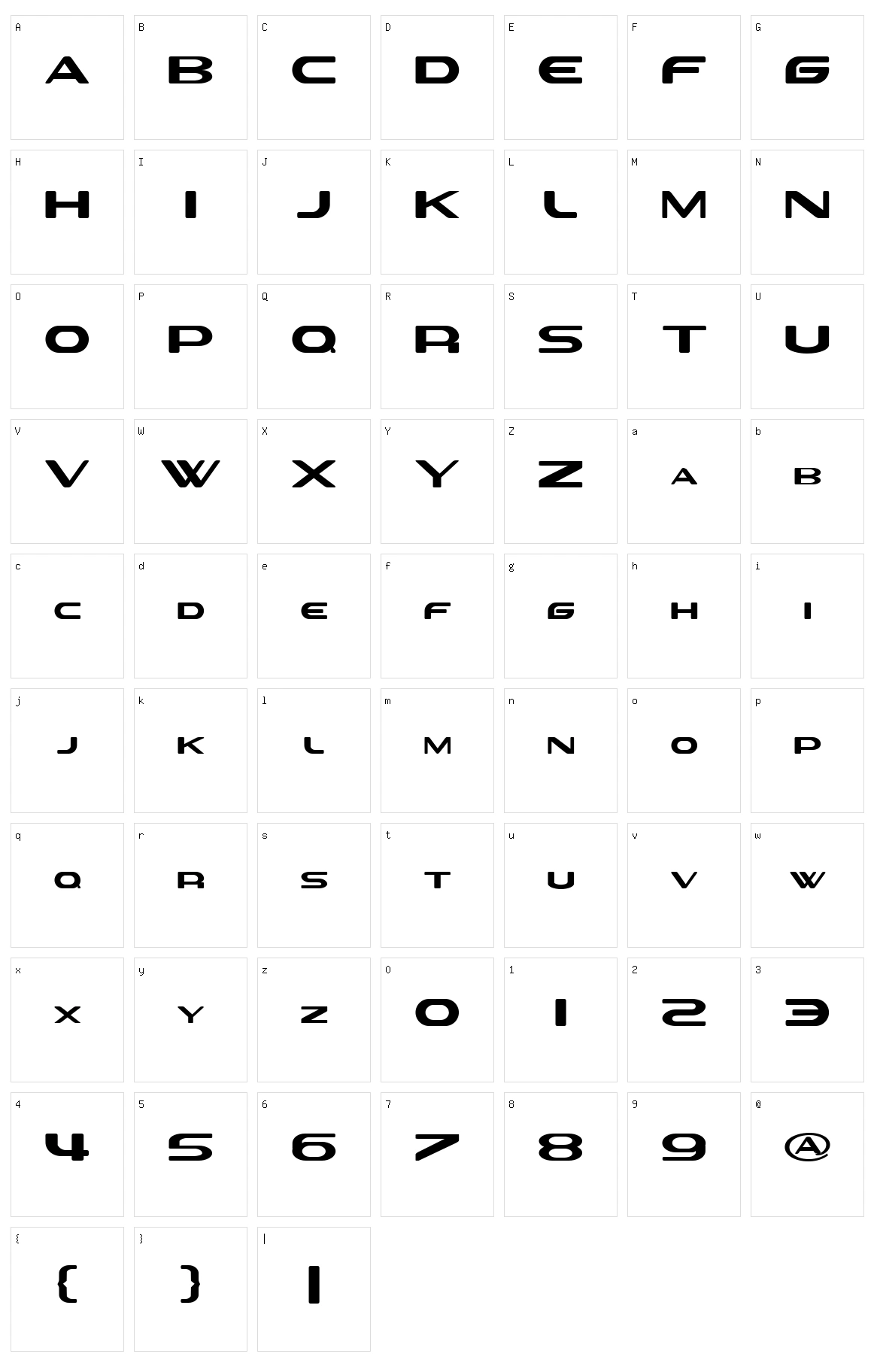 Sevil alias Esra lite Character Set