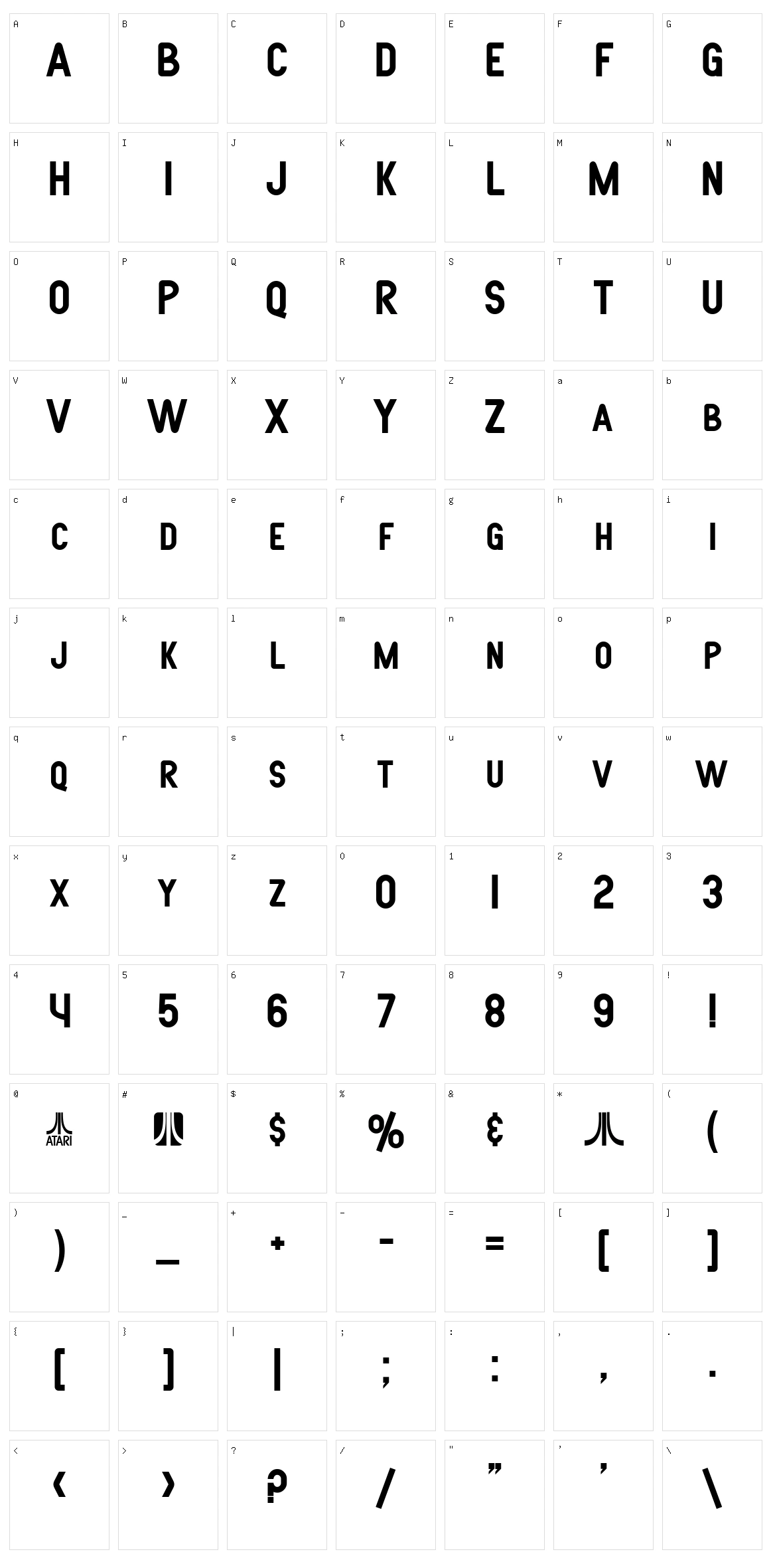 SF Atarian System Character Set