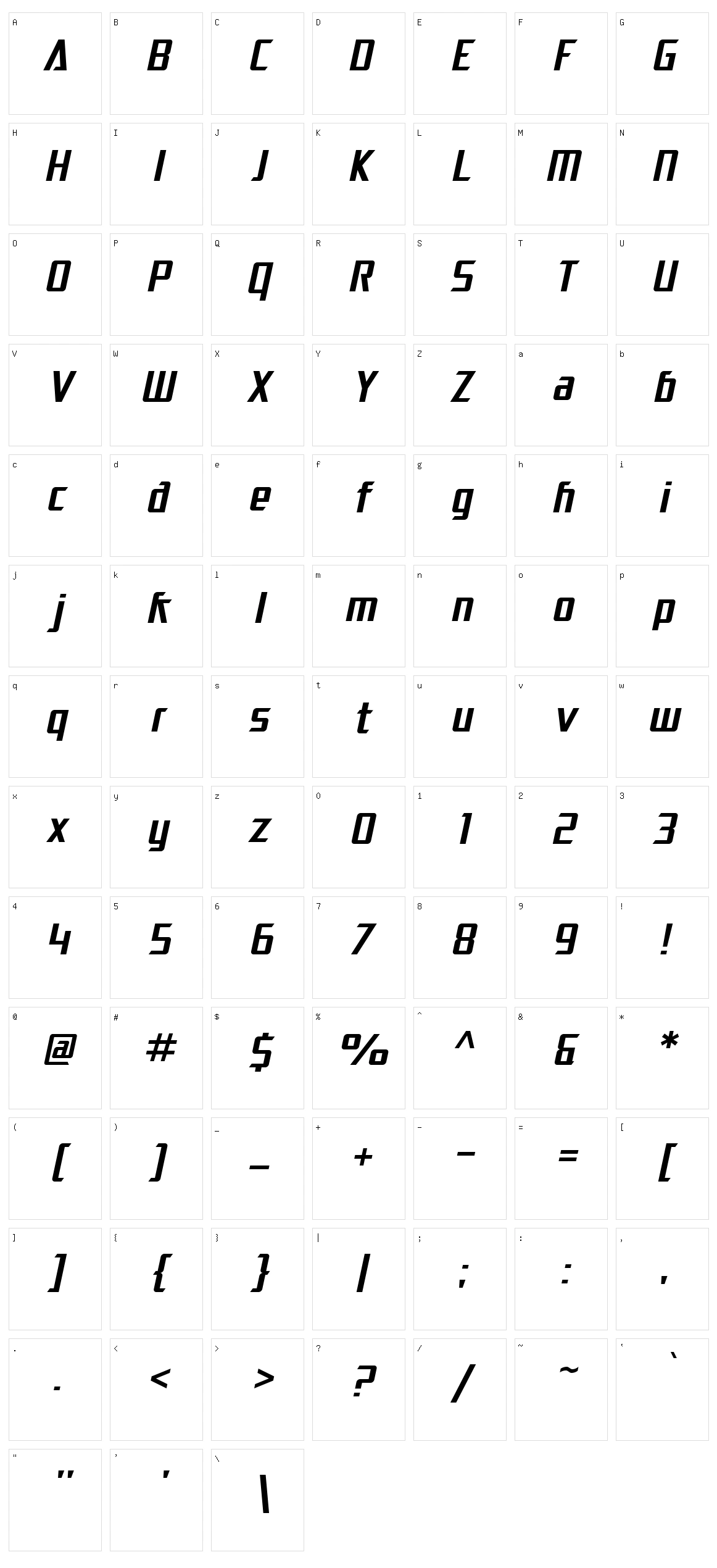 SF Electrotome Character Set