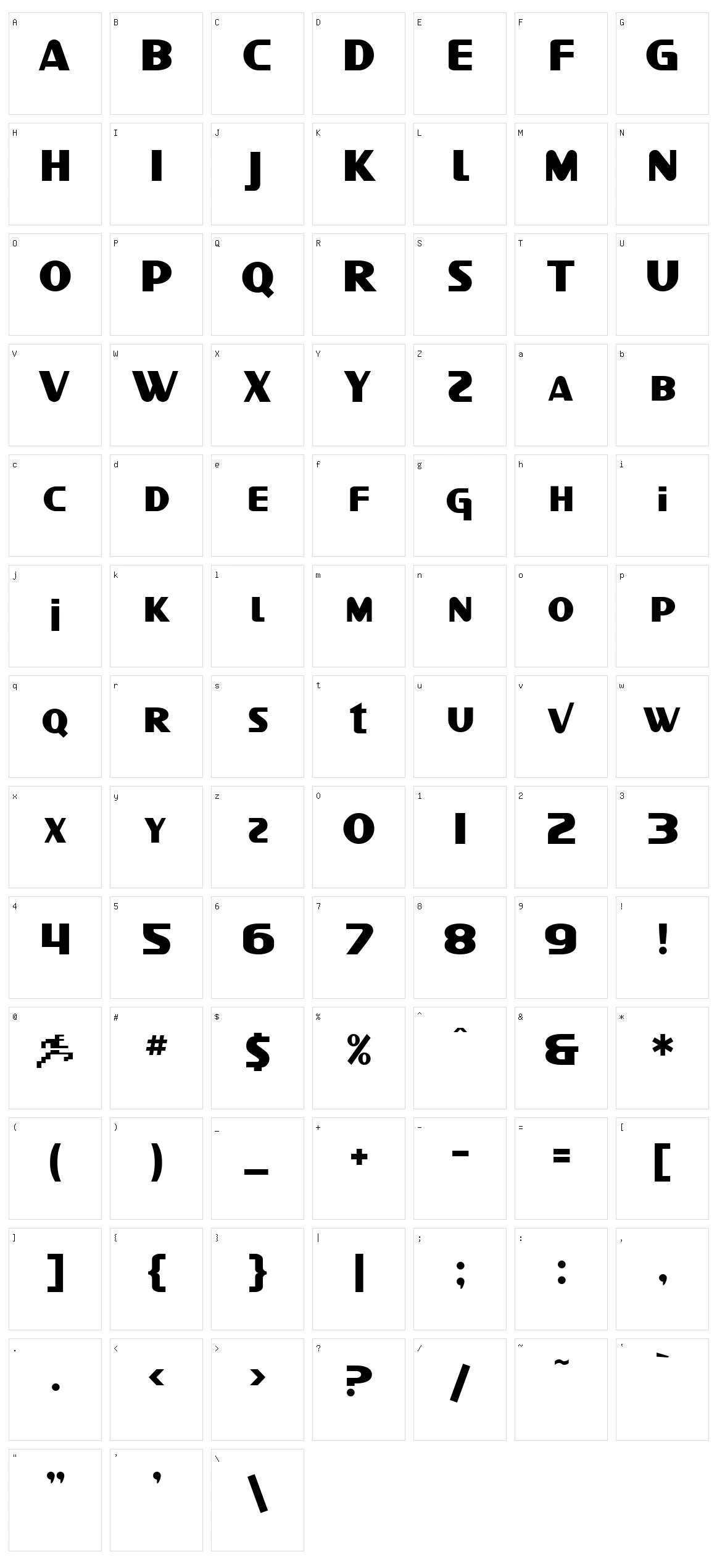 SF Intellivised Character Set