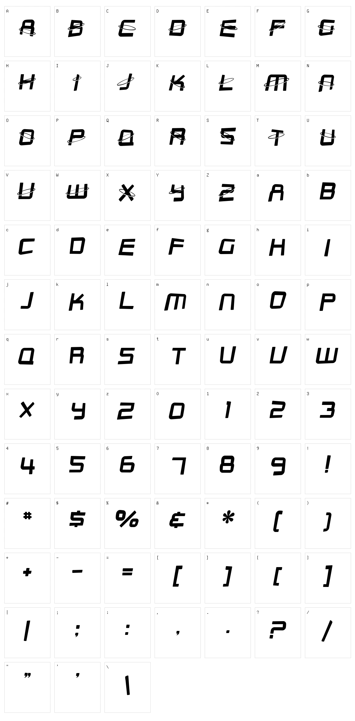 SF Outer Limits Character Set