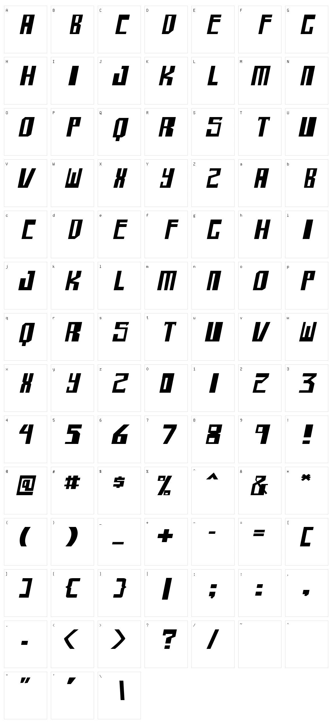 Shellhead Character Set