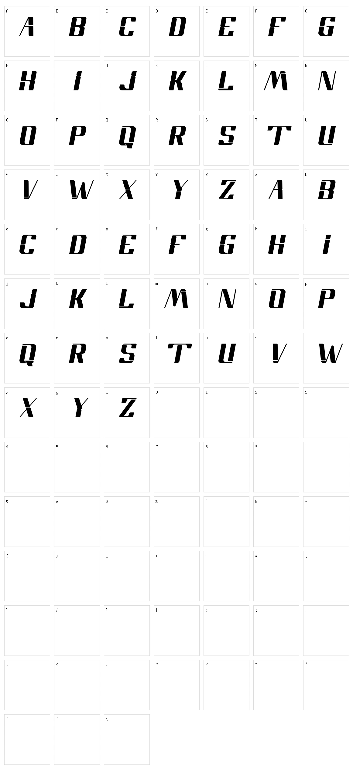 Shift Pro Character Set