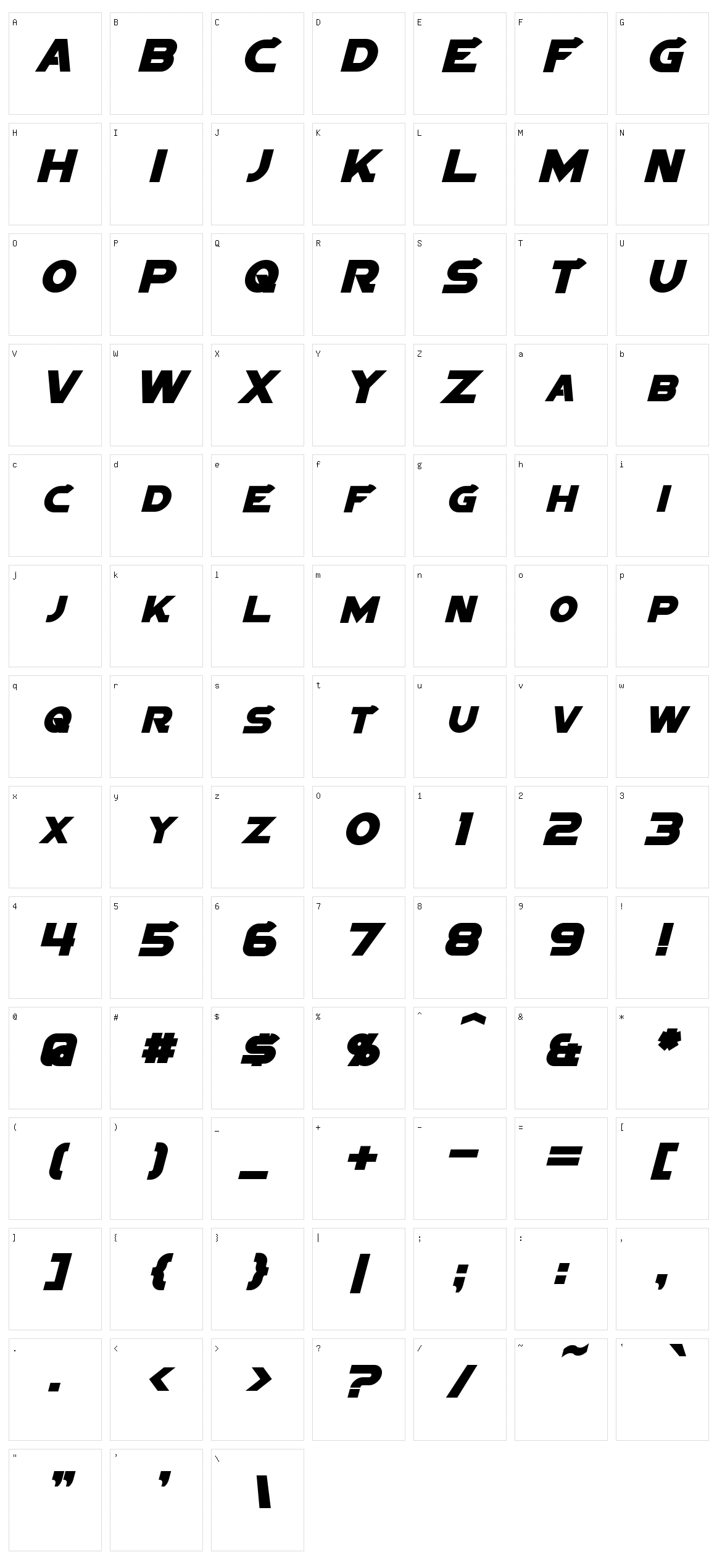 Sigma Five Character Set