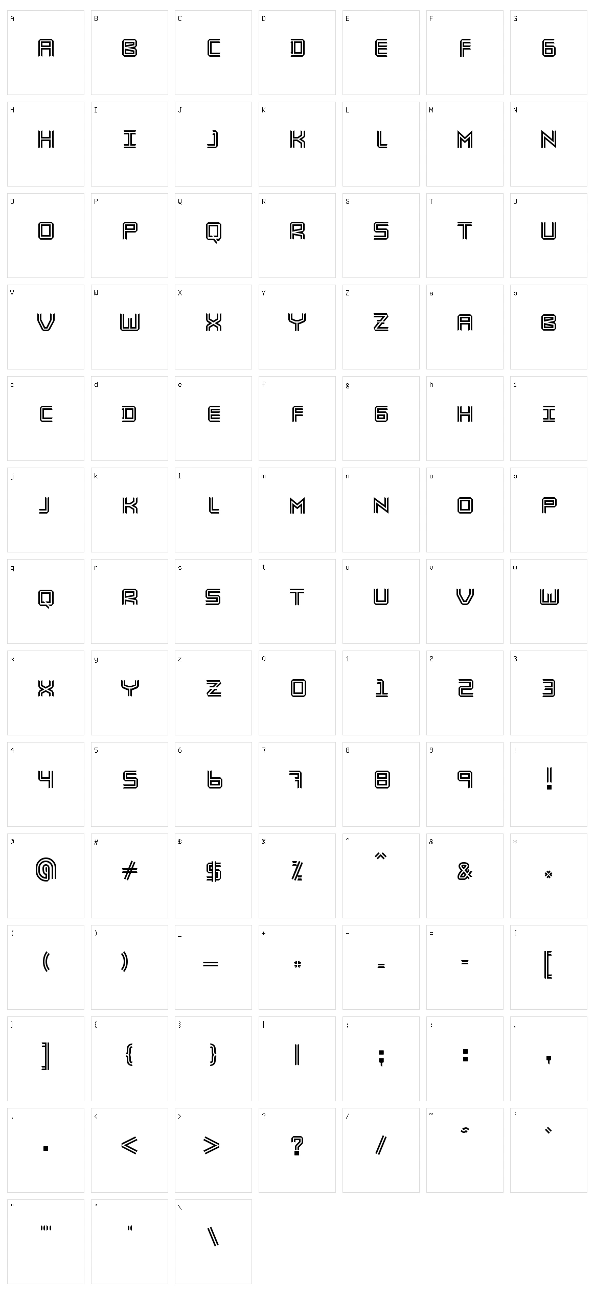 Simulacre Character Set