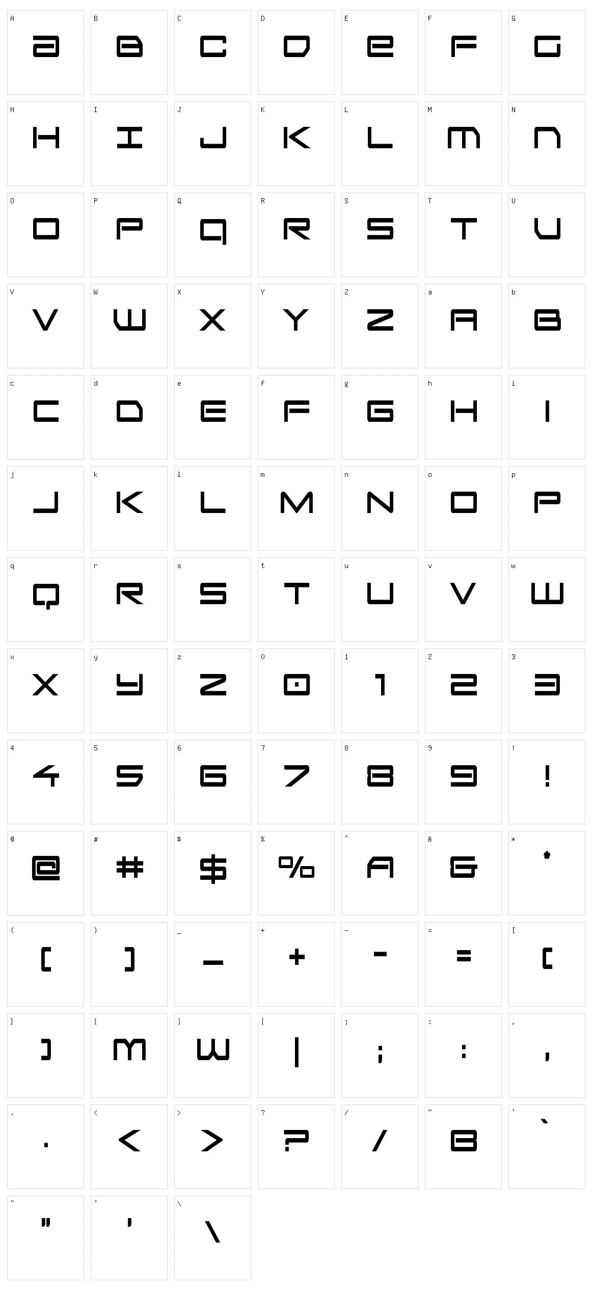 Sky Ridge Character Set